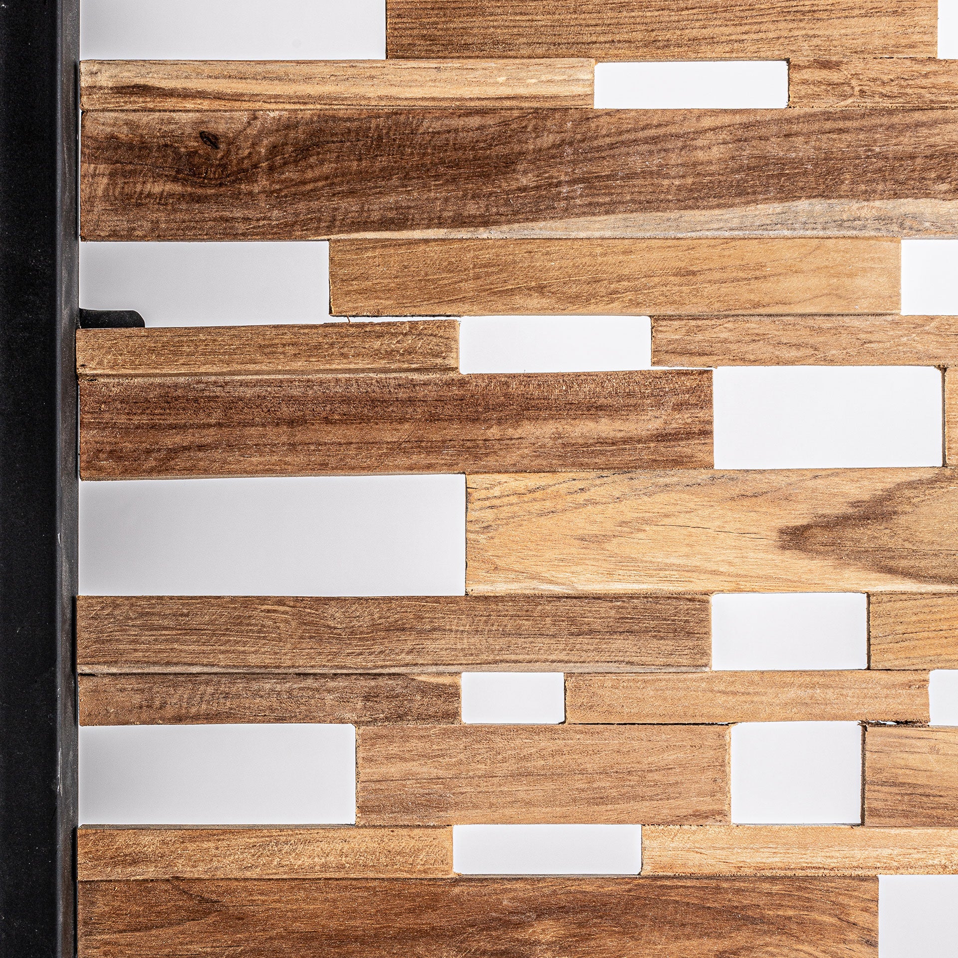 Svartvik Colonial Wall Art - Black Teak Wood & Iron Panel