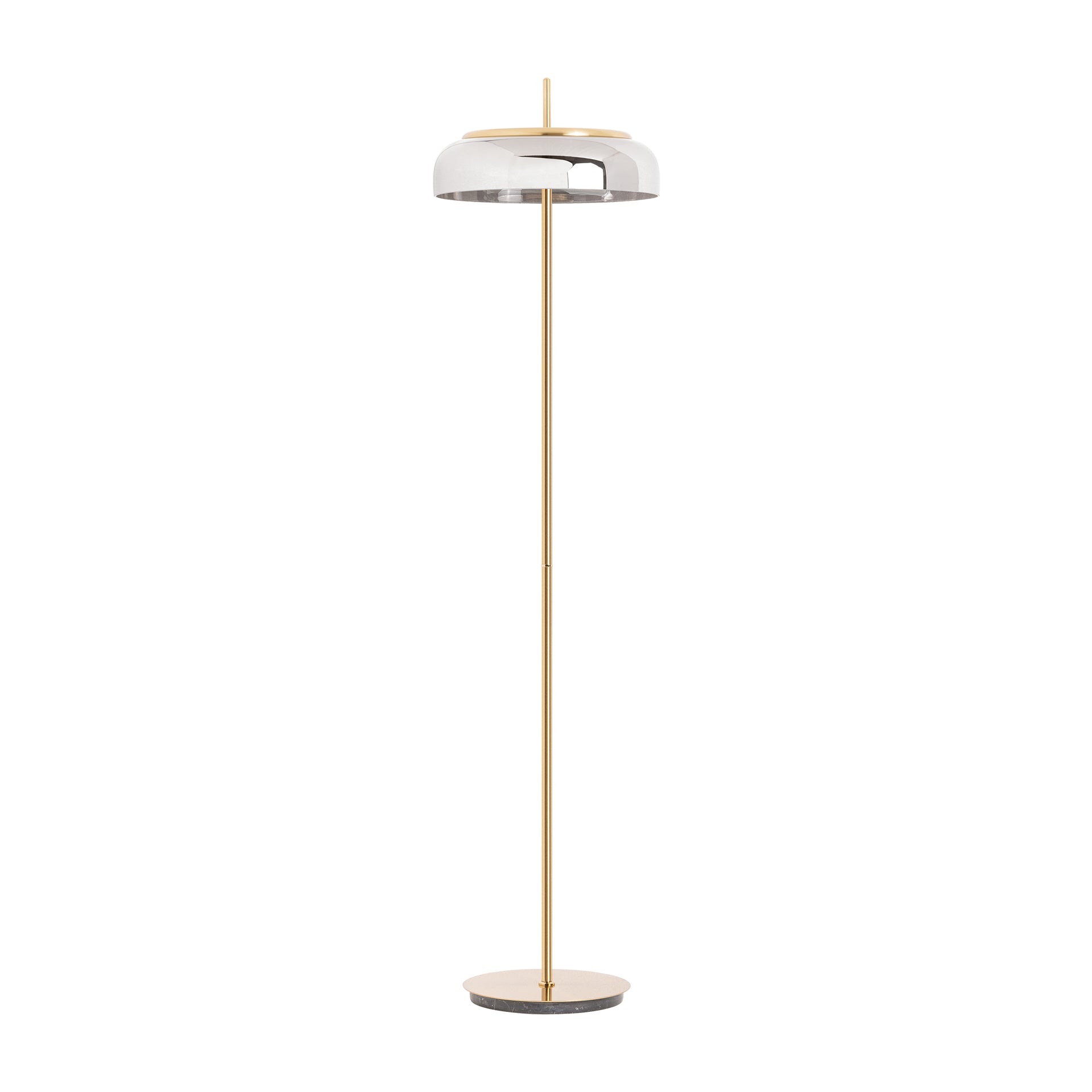 MALIH Art Deco Floor Lamp - Grey & Gold Crystal Standing Light