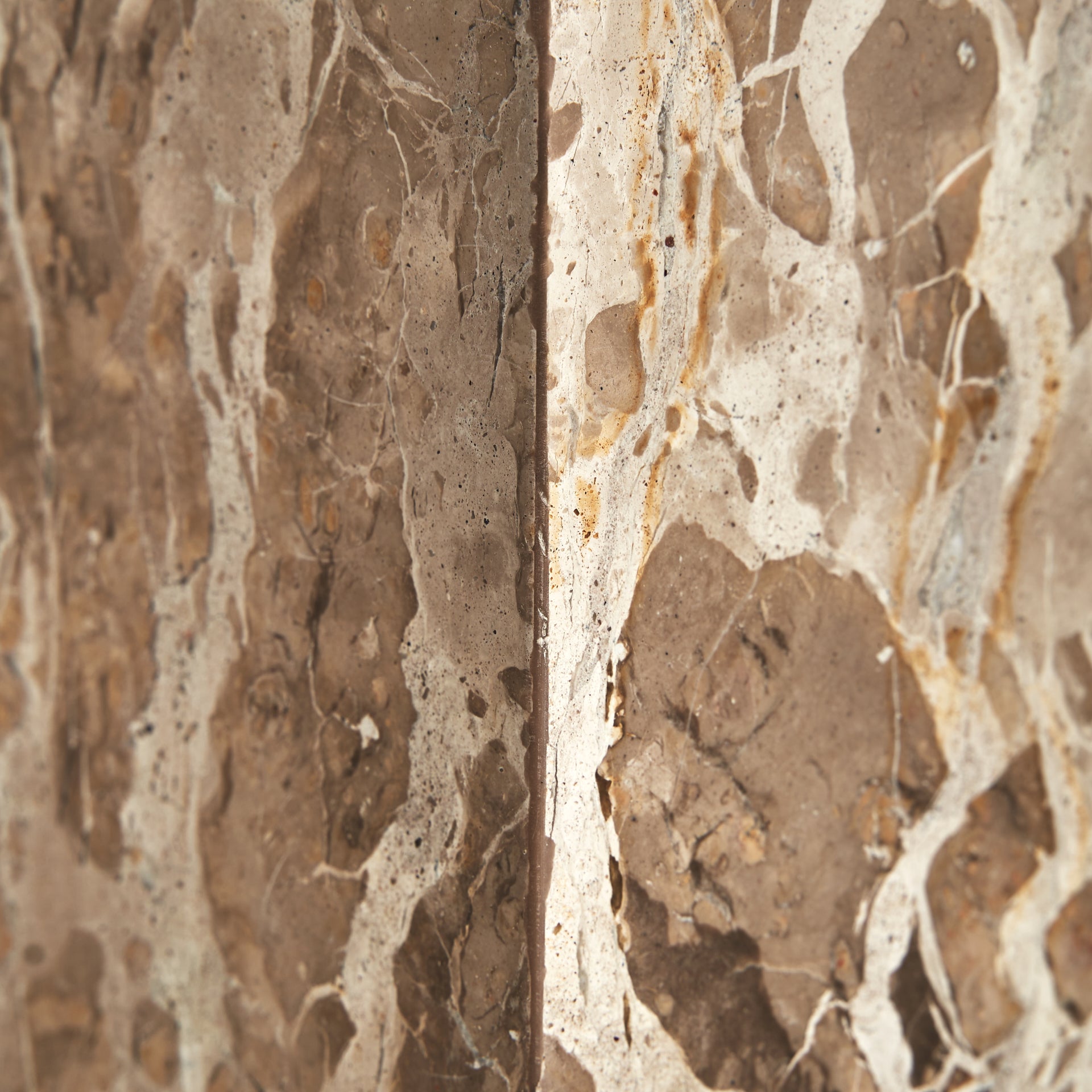 Grov Art Deco Marble Side Table in Beige