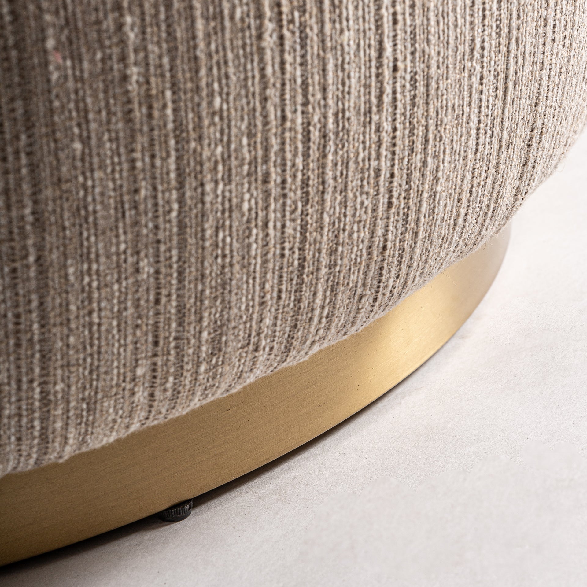 Hofsos Art Deco Armchair - Pine Wood Gold Steel & Beige Polyester