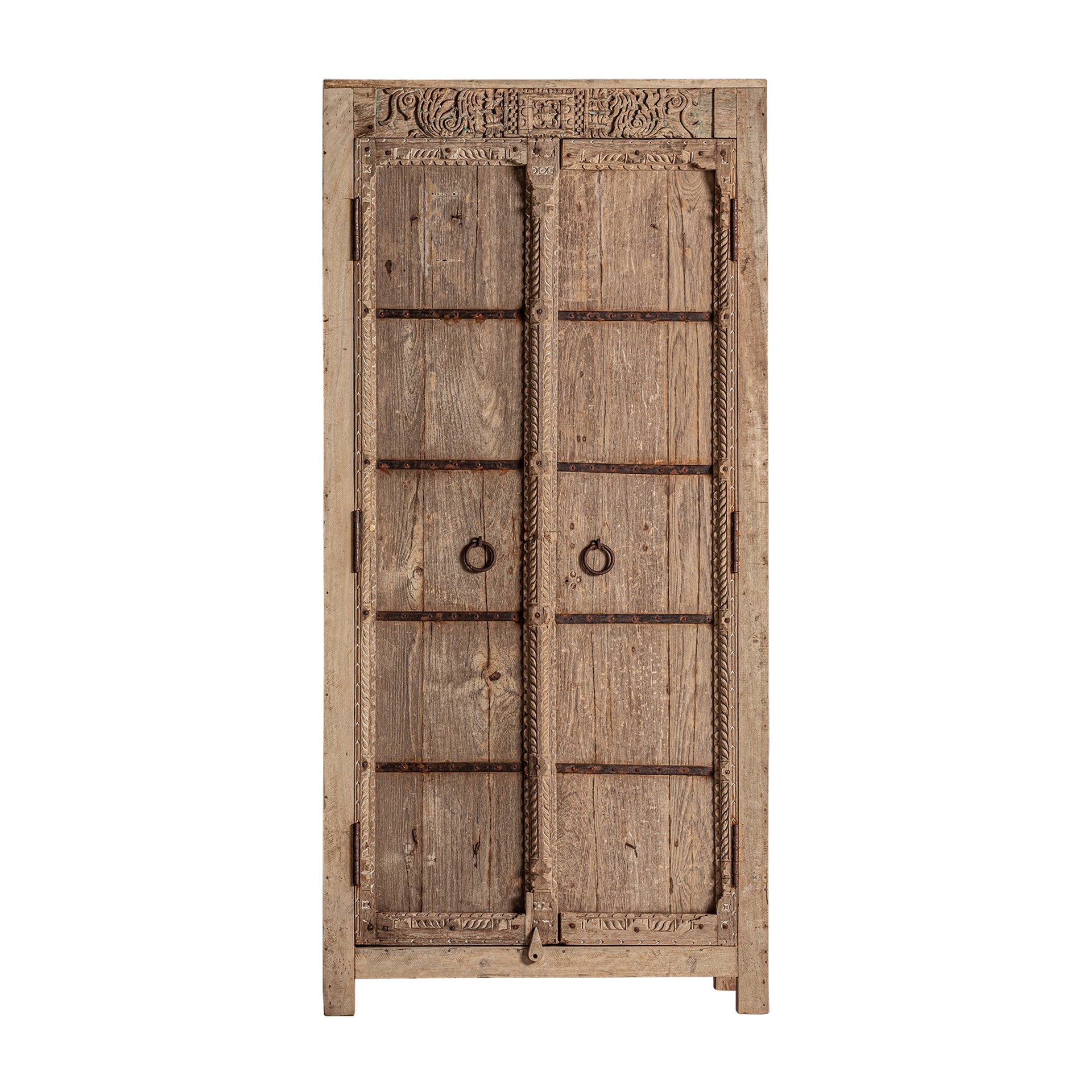 Socken Colonial Wardrobe - Teak Wood & Black Iron
