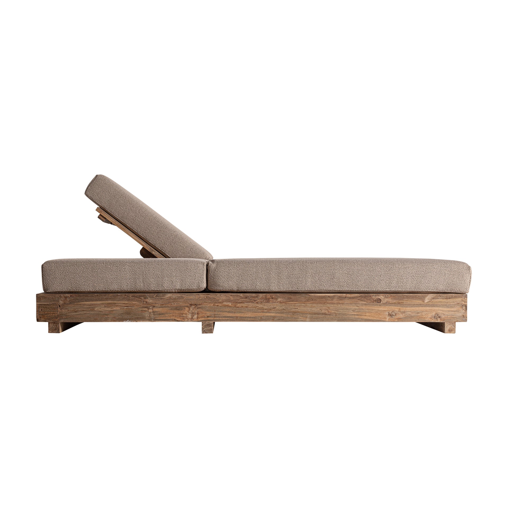 Pure Double Pool Chaise Lounge - Colonial Railway Wood