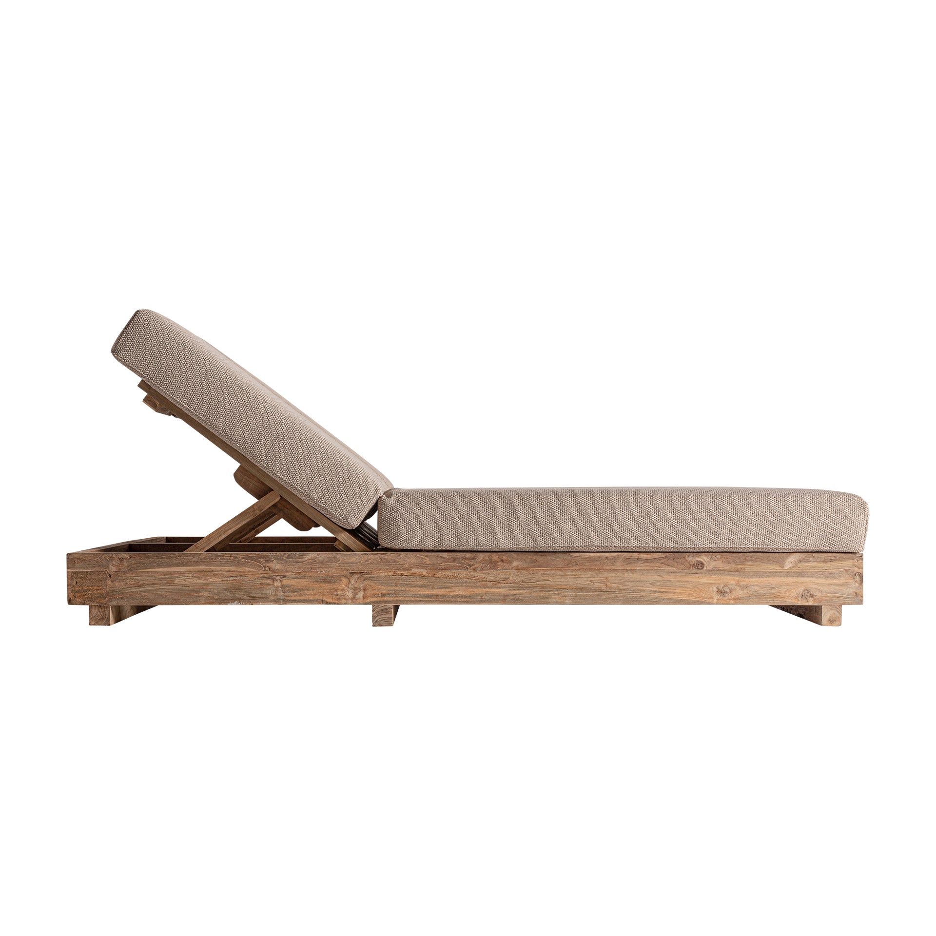 Pure Double Pool Chaise Lounge - Colonial Railway Wood