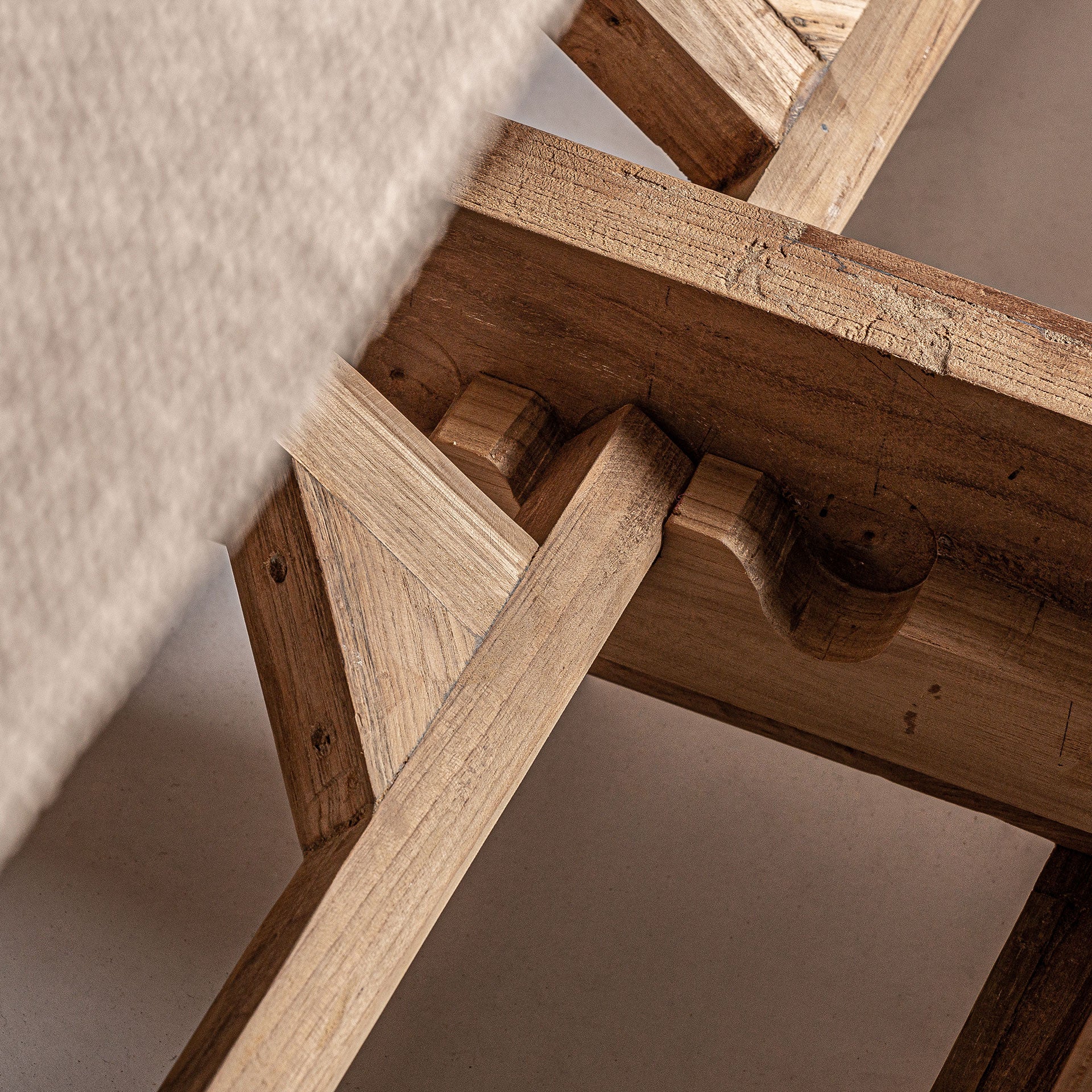 Pure Double Pool Chaise Lounge - Colonial Railway Wood