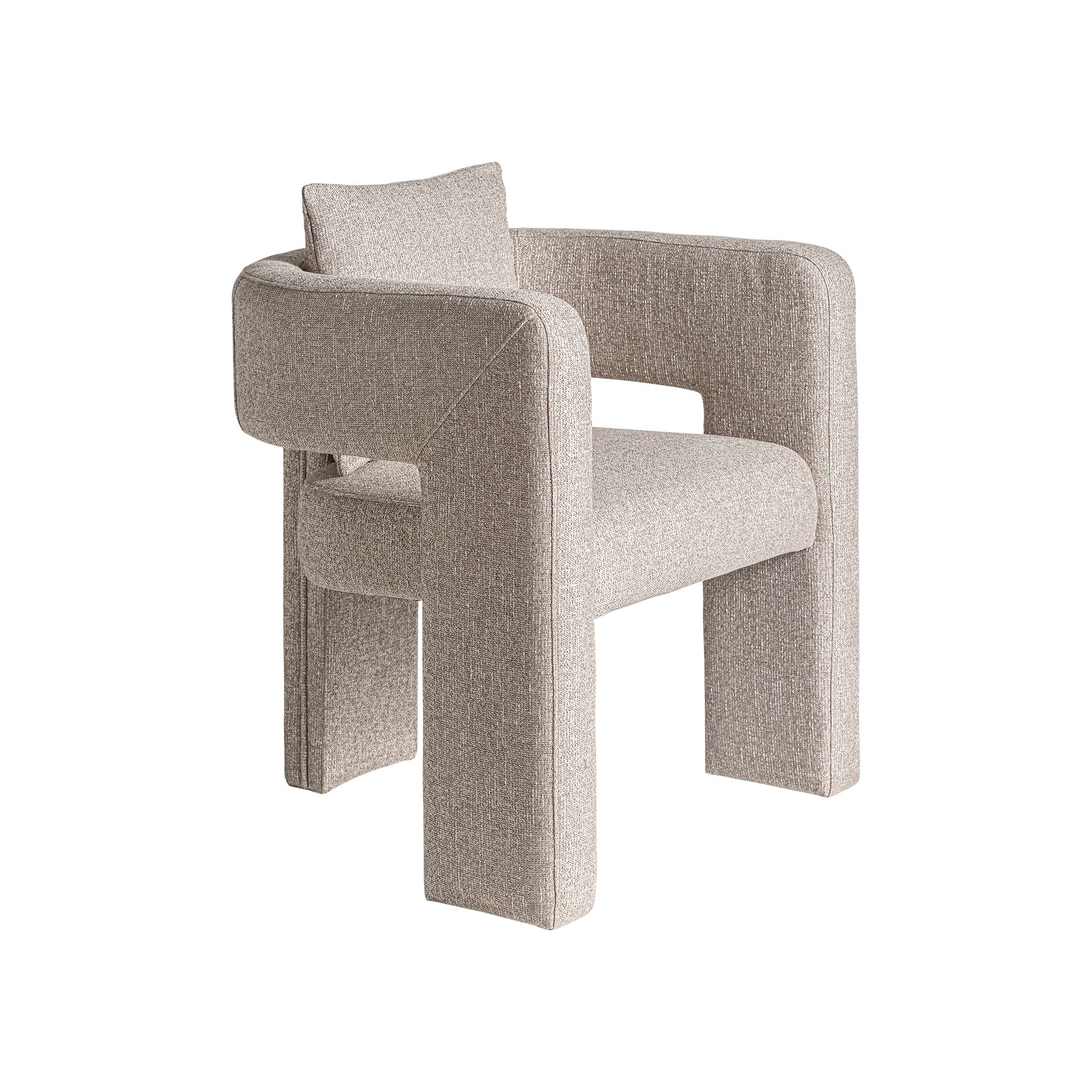 Halblech Art Deco Fåtölj - Ask Trä Beige &amp; Polyester Avtagbar