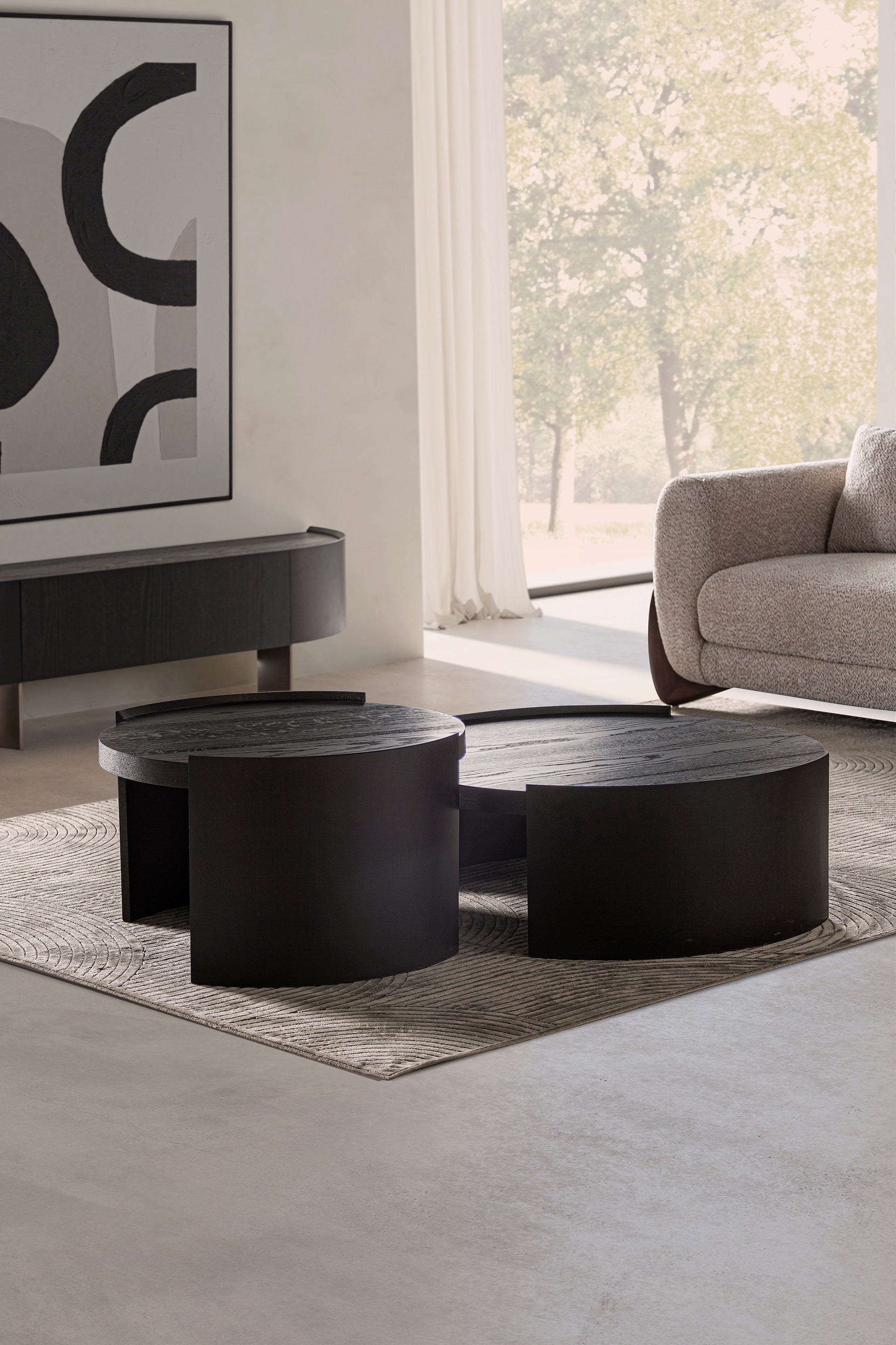 Neuvic Art Deco Centerpiece - Oak Veneer Table Décor