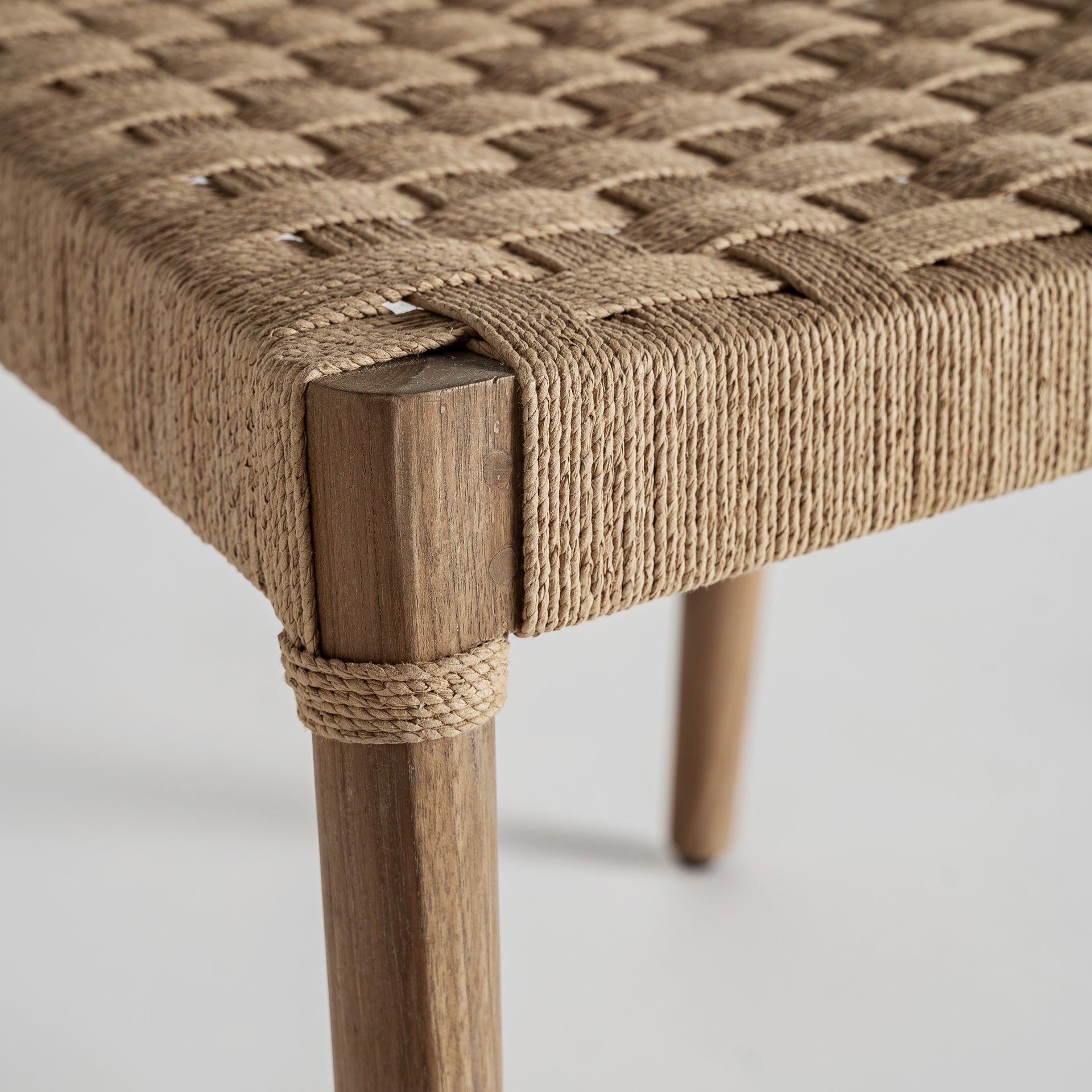 Figeac Vintage Teak Chair with Rope Detailing