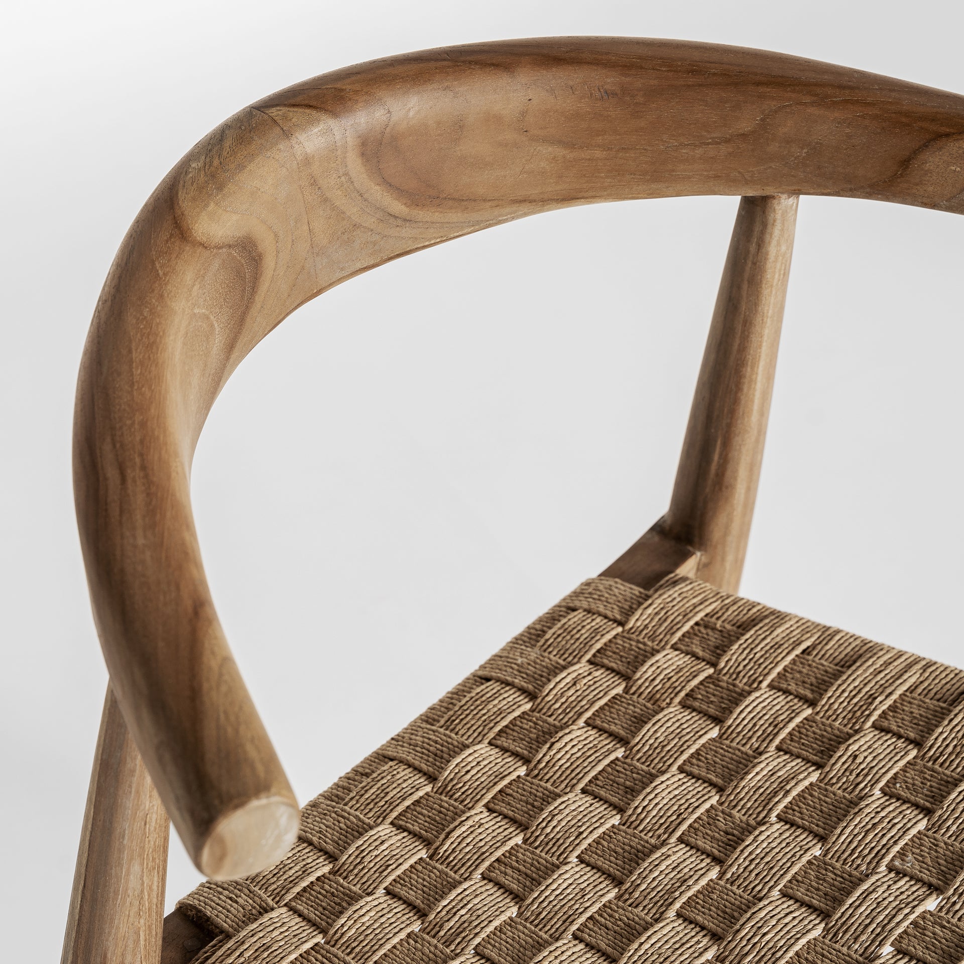 Figeac Vintage Teak Chair with Rope Detailing