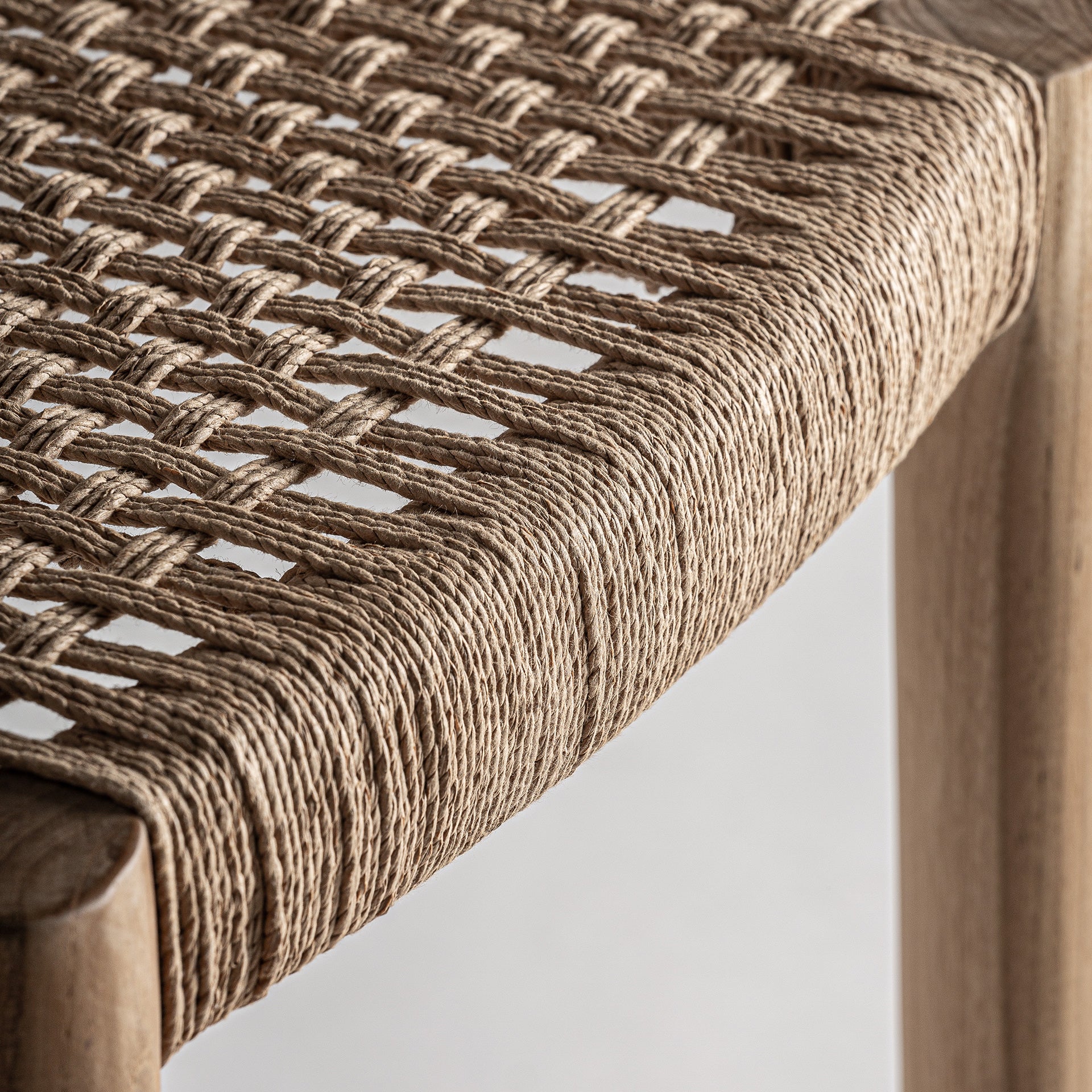 Caen Colonial Teak and Rattan Bar Stool in Brown