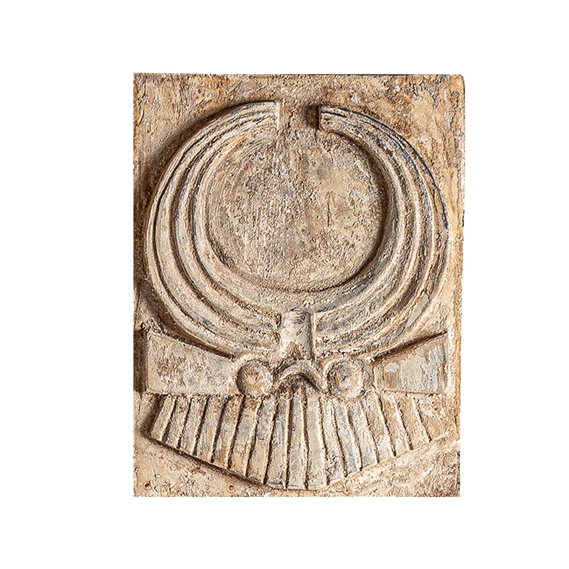 Peylon Ethnic Suar Wood Wall Art - Beige Distressed Finish