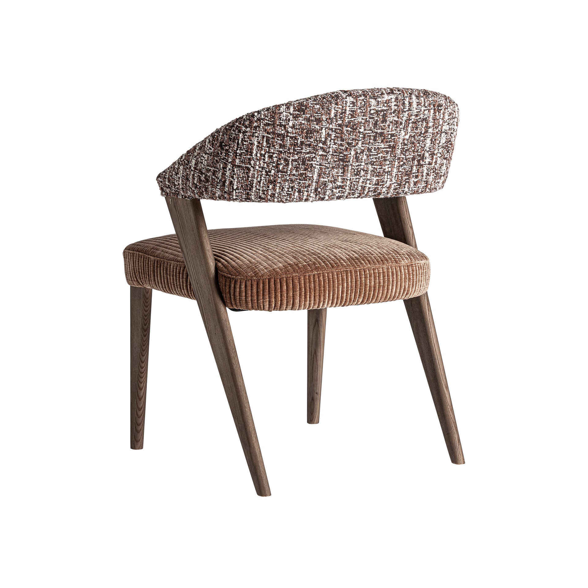 KAMENZ Contemporary Brown Chair - Polyester & Oak Wood