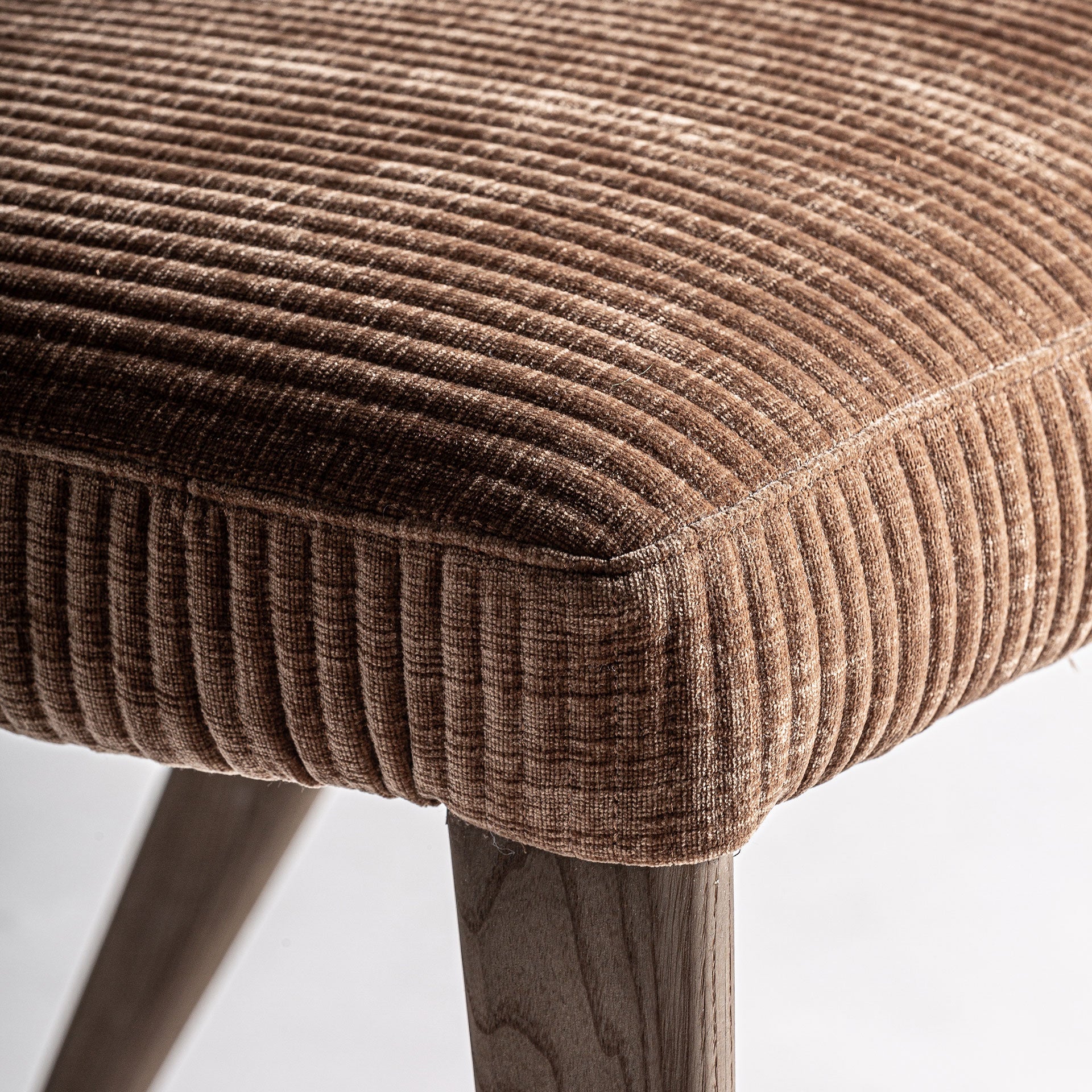 KAMENZ Contemporary Brown Chair - Polyester & Oak Wood