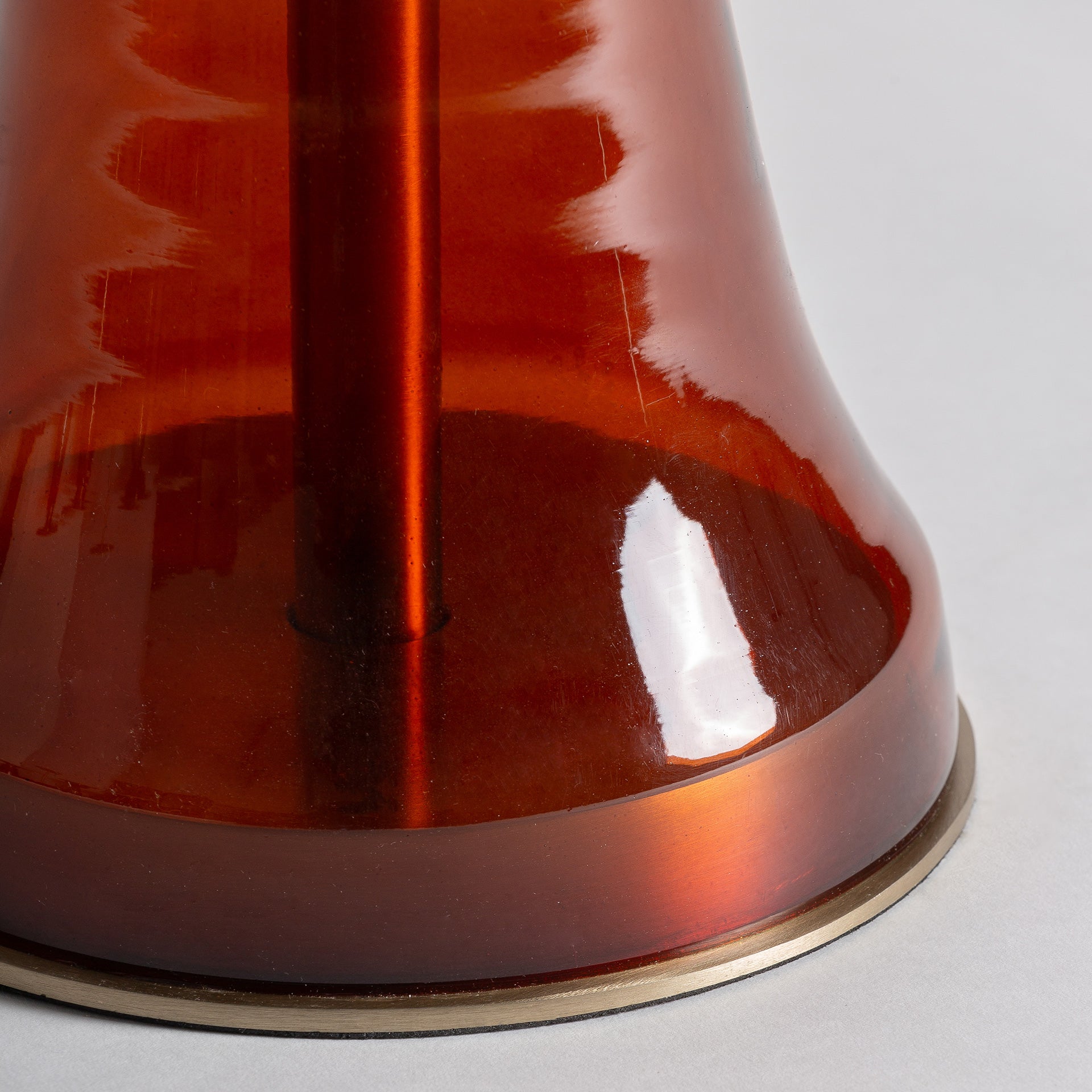 Colmar Art Deco Side Table - Red Glass White Marble & Gold Steel