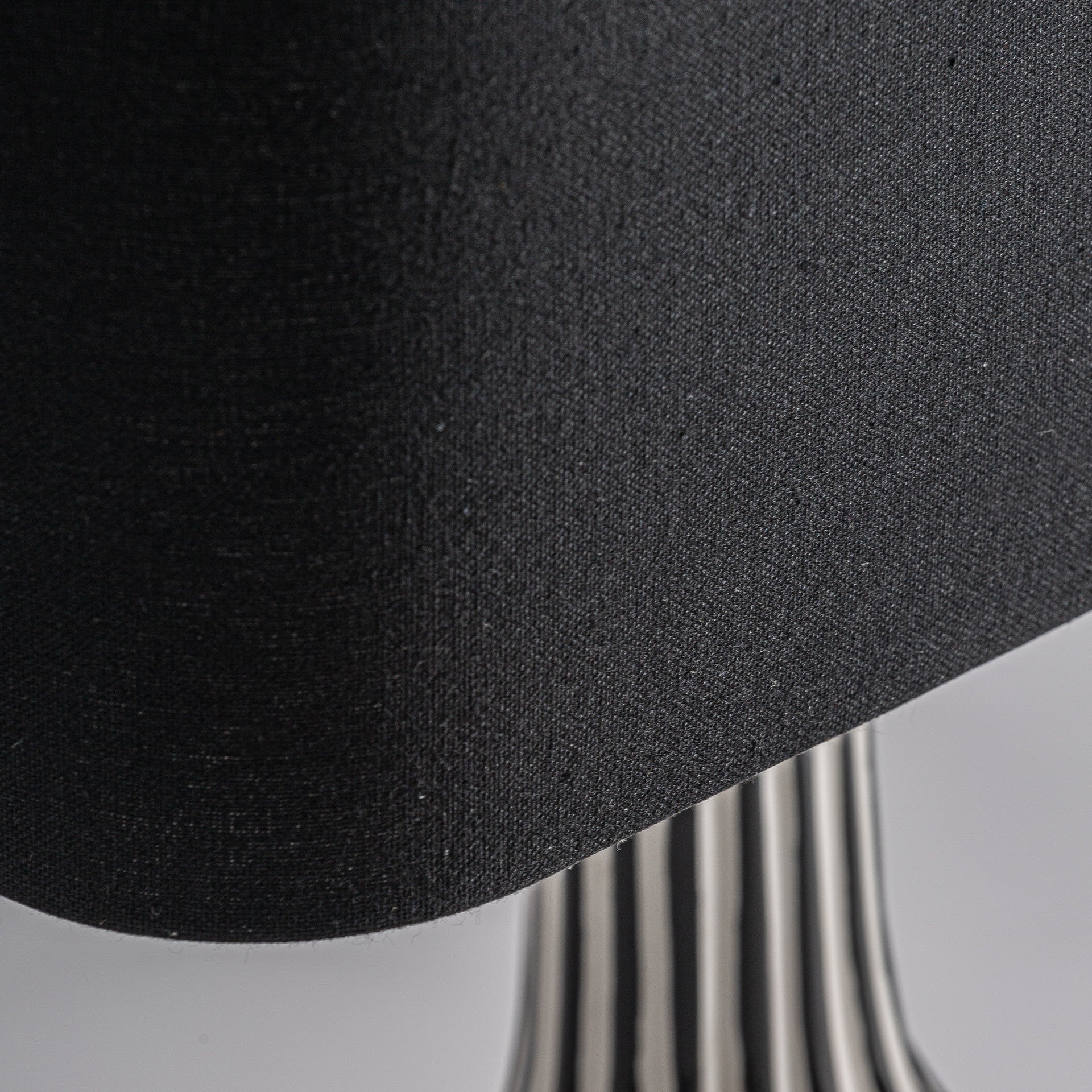 White Ceramic Table Lamp with Black Linen Shade