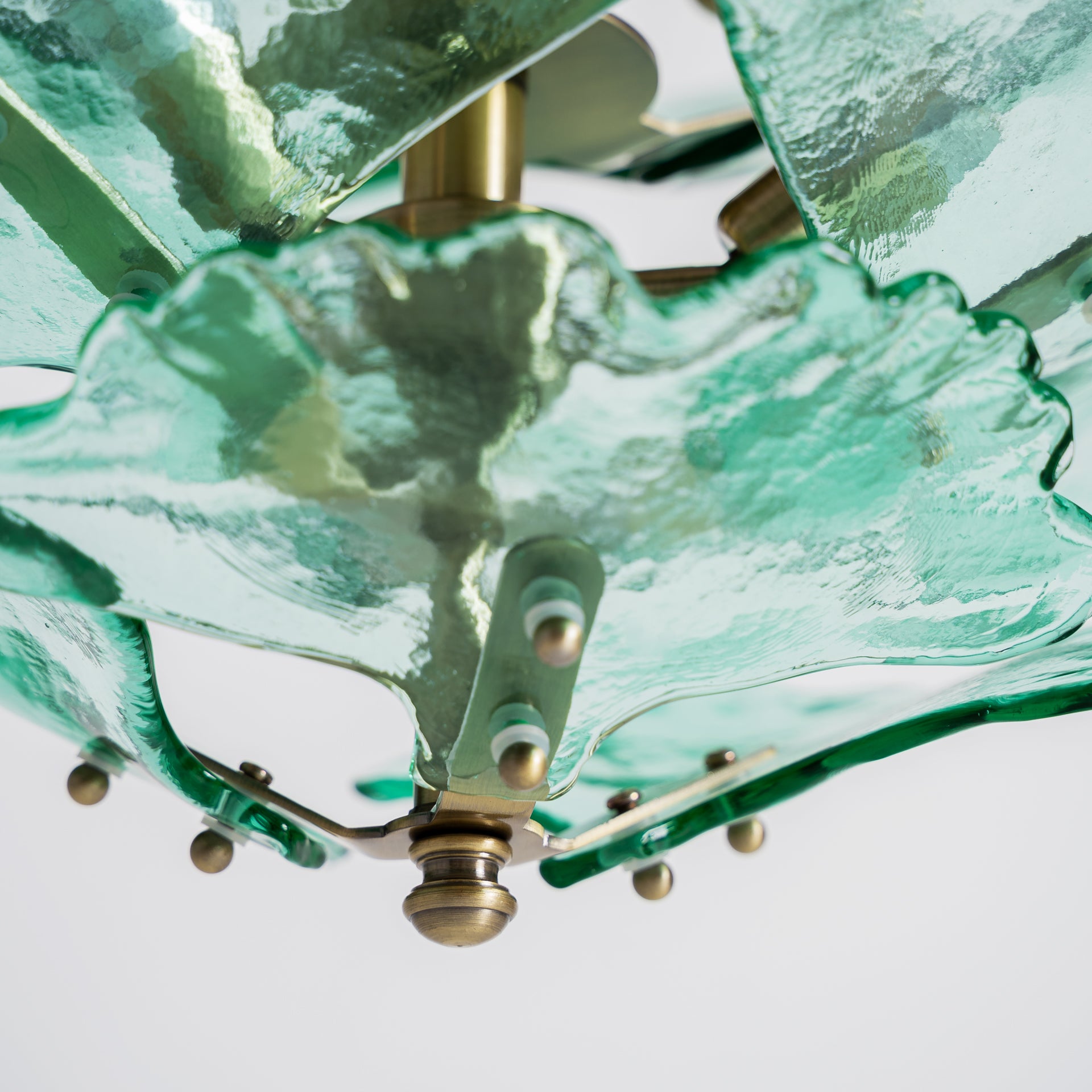 Mezzola Vintage Crystal Ceiling Lamp - Green & Bronze