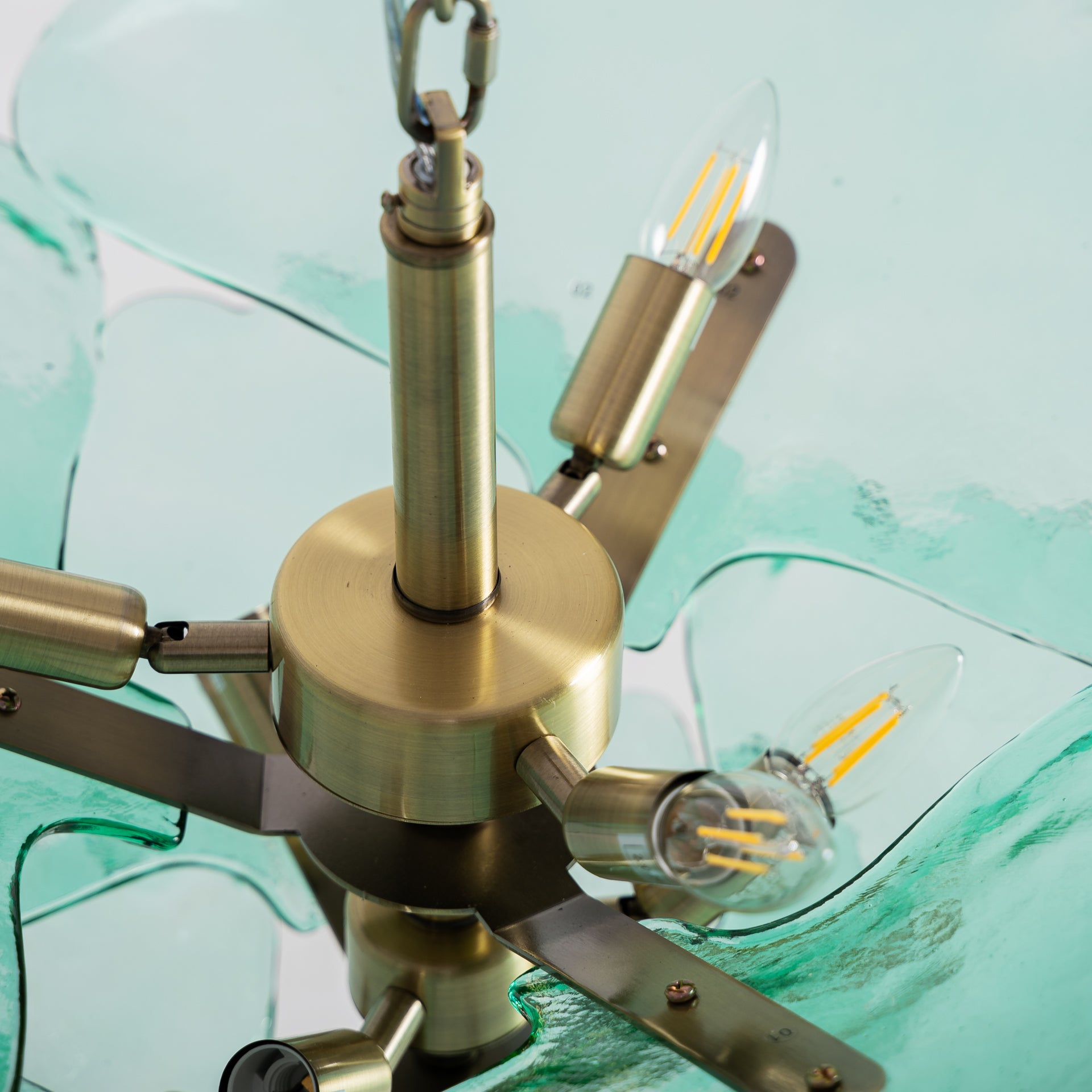 Mezzola Vintage Crystal Ceiling Lamp - Green & Bronze