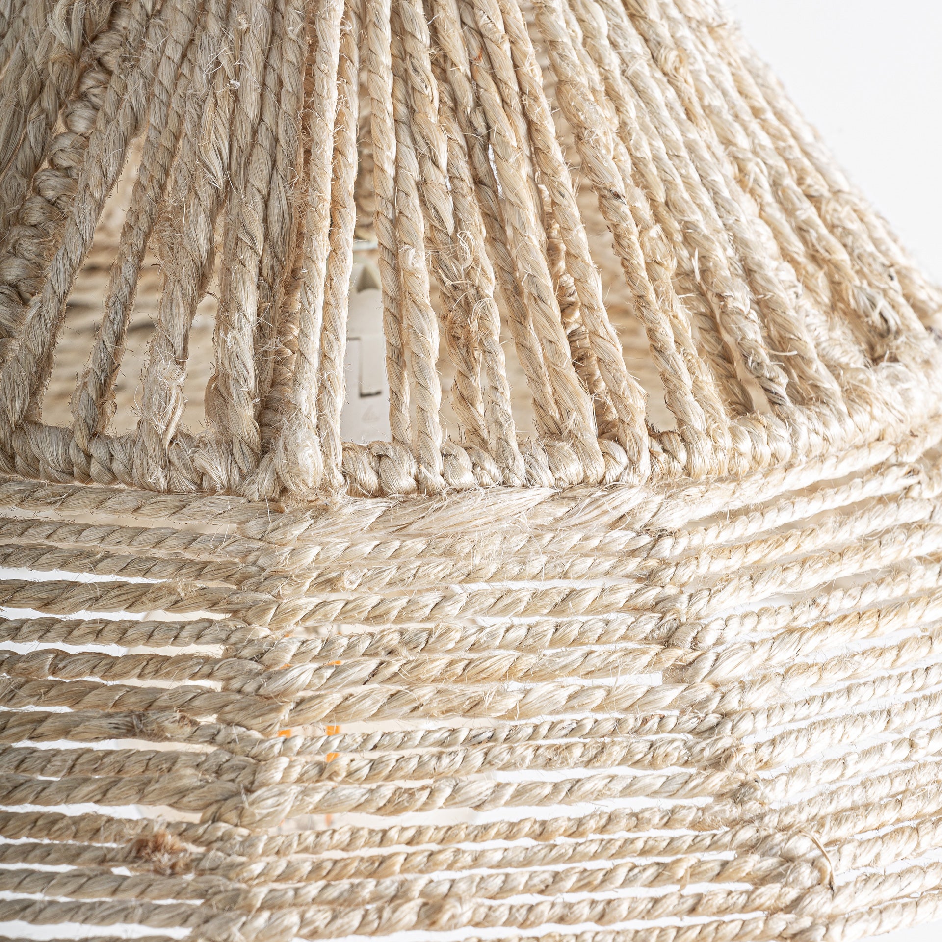 Boho taklampa i jute - Naturbeige pendellampa