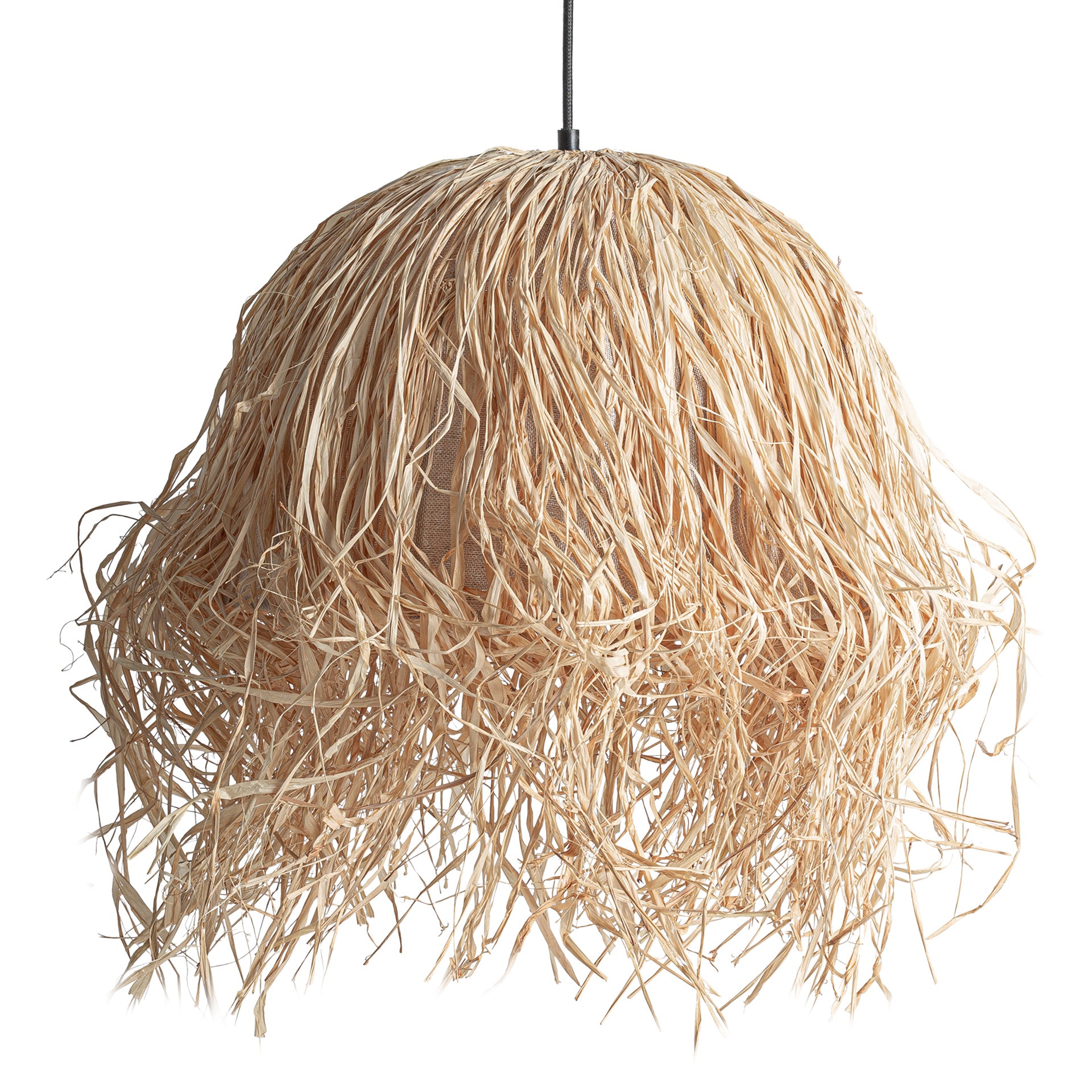 Papier-Deckenleuchte – Pendelleuchte aus hellbraunem und schwarzem Eisen