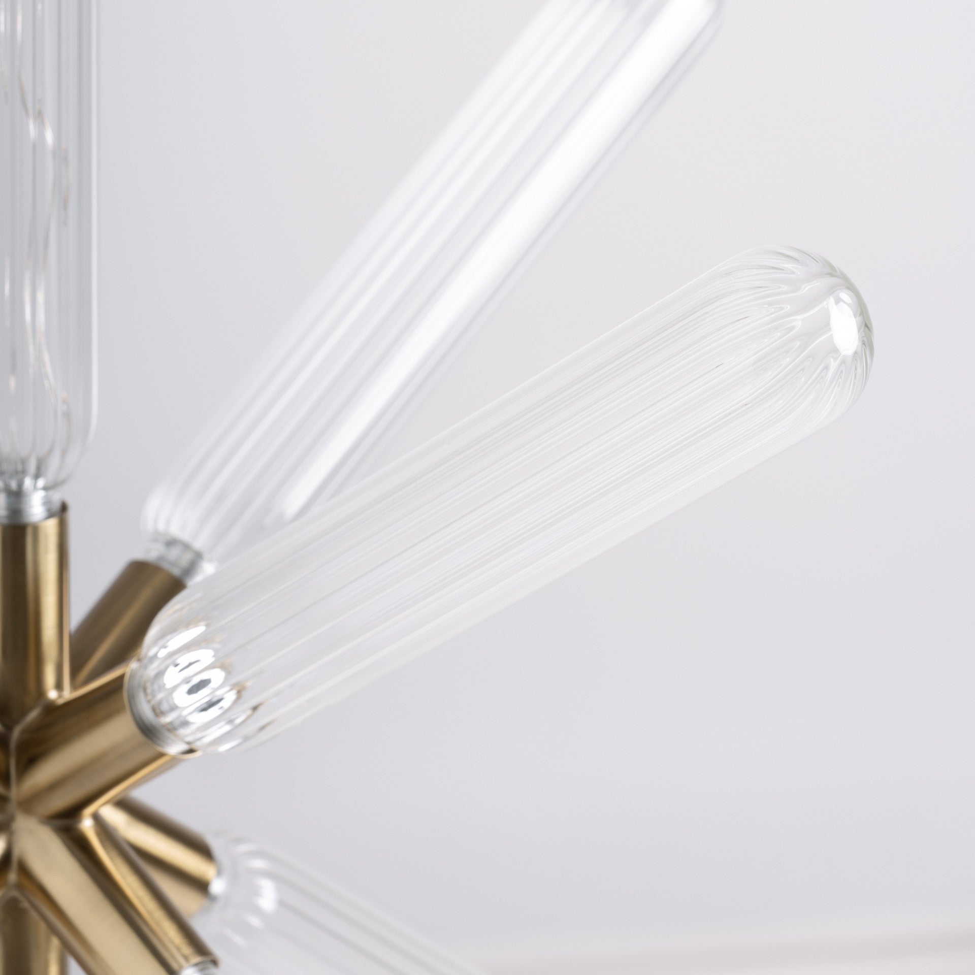 Kristall-Deckenleuchte mit bronzefarbenem Stahlrahmen