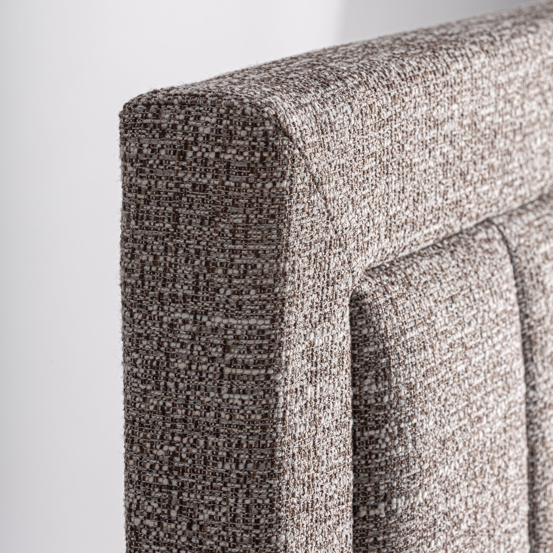 Ruenes Contemporary Upholstered Headboard - Grey Marbled Polyester & Ash Wood