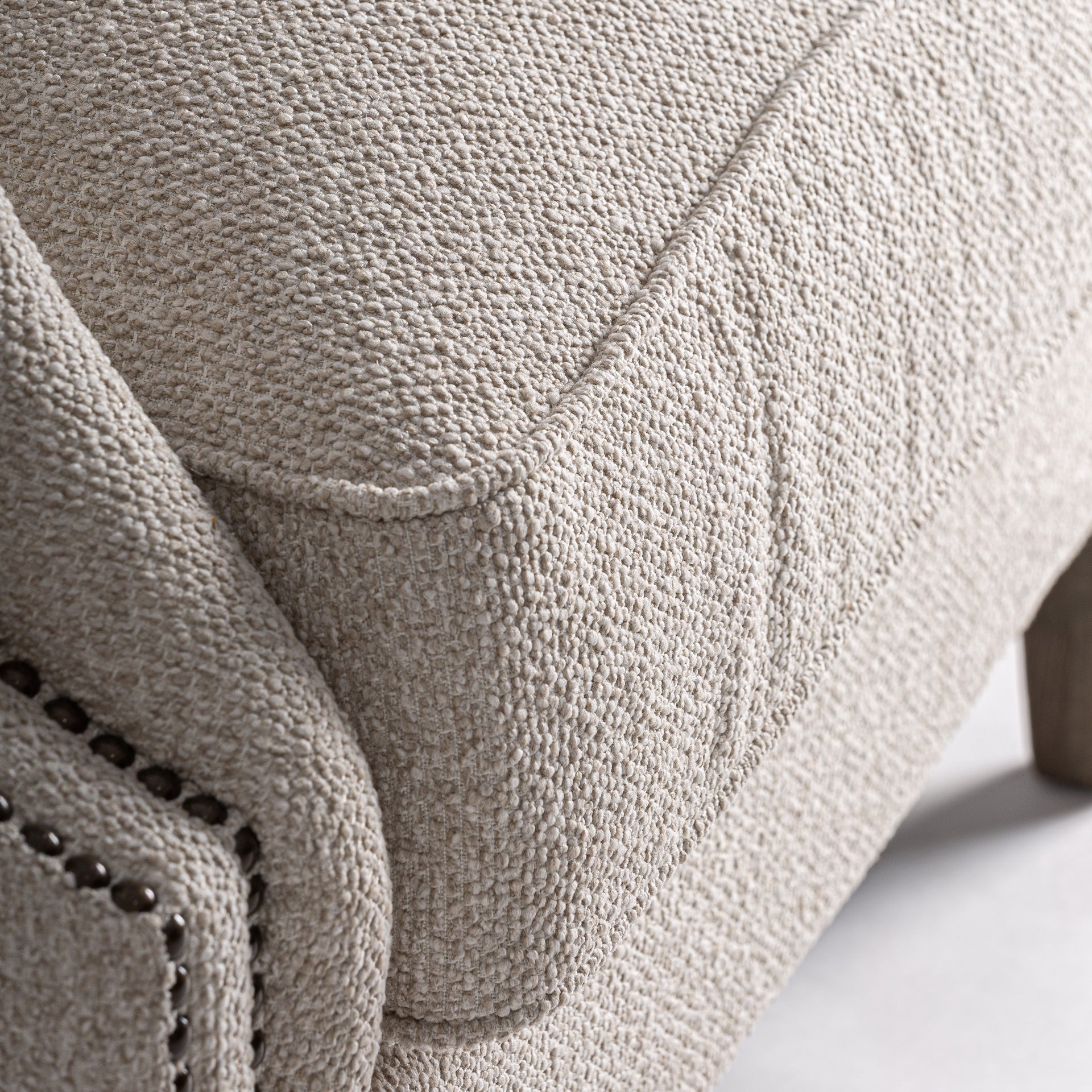 Ask Classic Armchair in Ash Wood & Cream Polyester