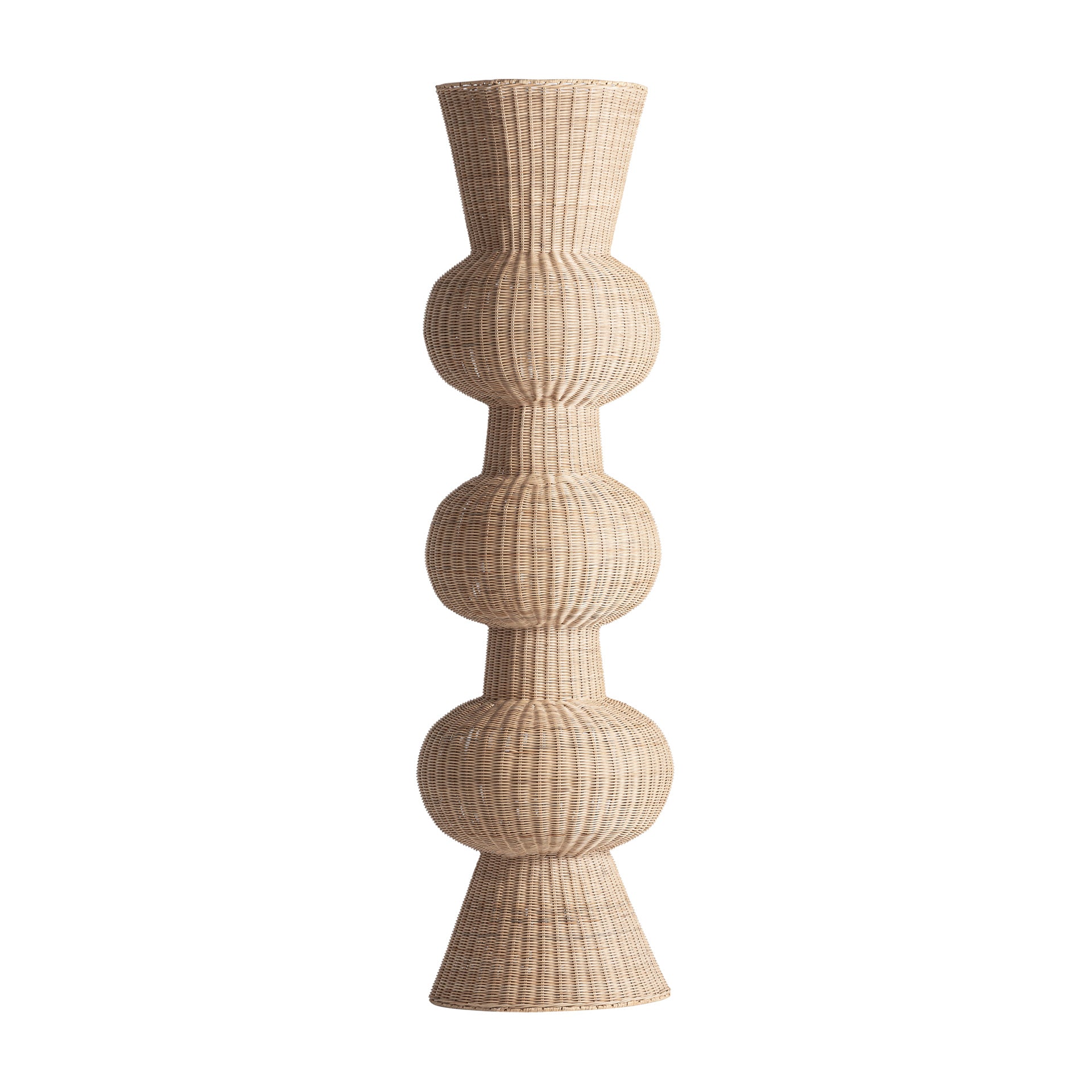 Rattan Floor Lamp - Boho Brown Woven Standing Light