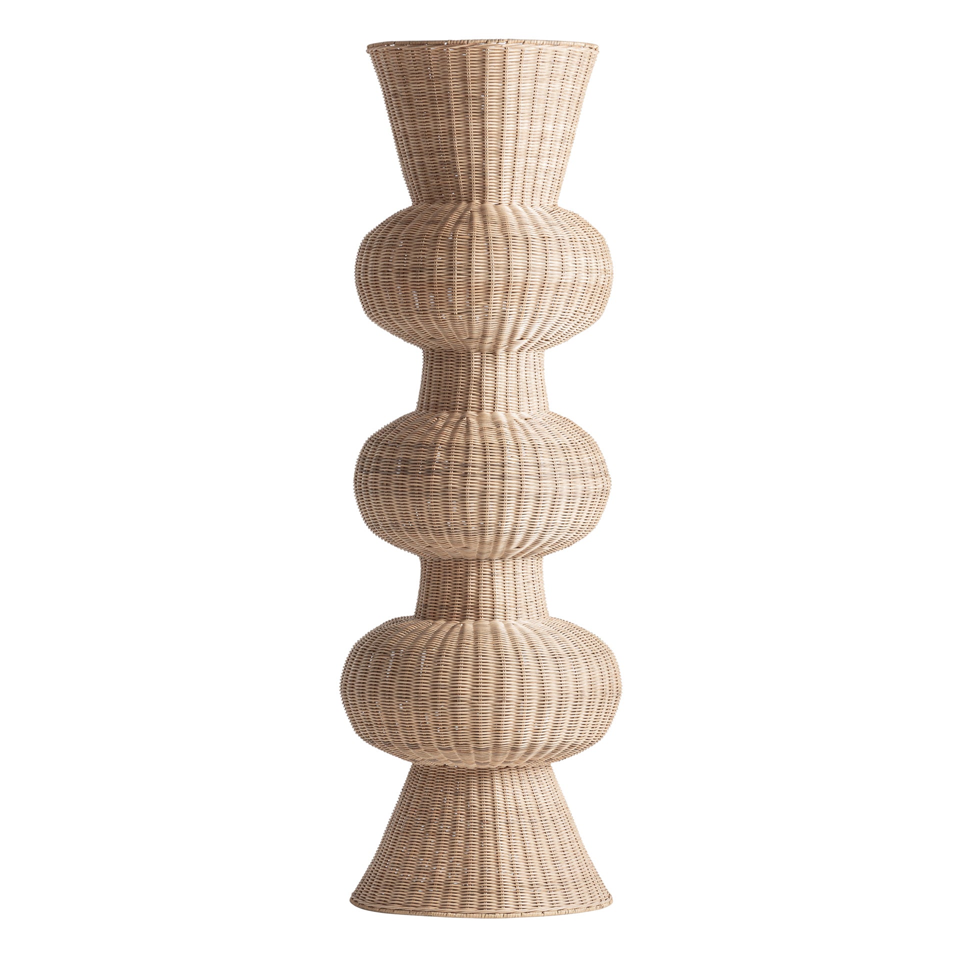 Rattan Floor Lamp - Boho Brown Woven Standing Light