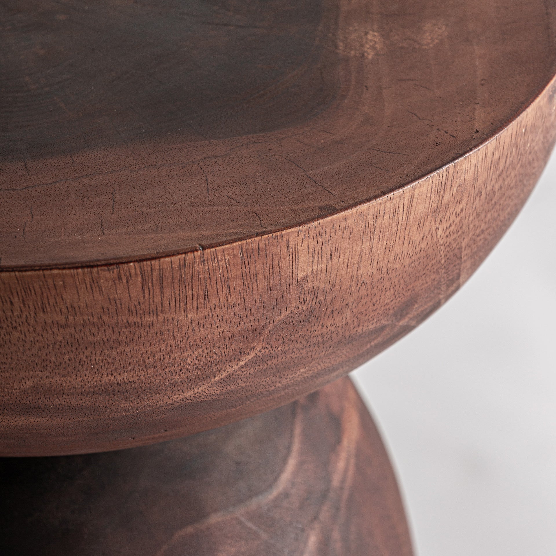 Rot Ethnic Side Table in Solid Suar Wood — Small