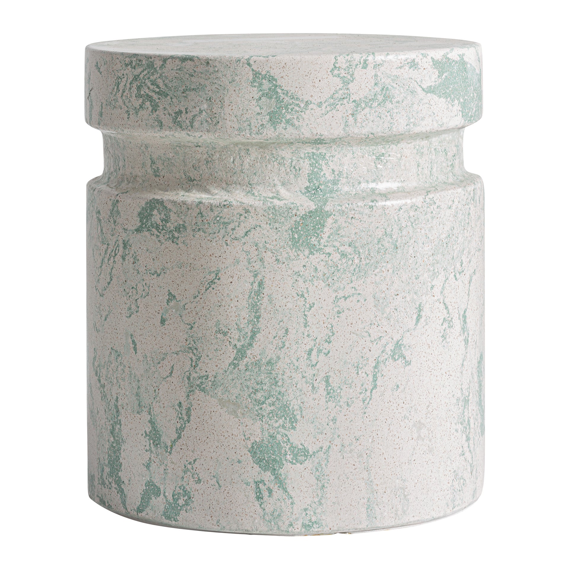 Watern Terrazzo Side Table - Contemporary Green Accent Table