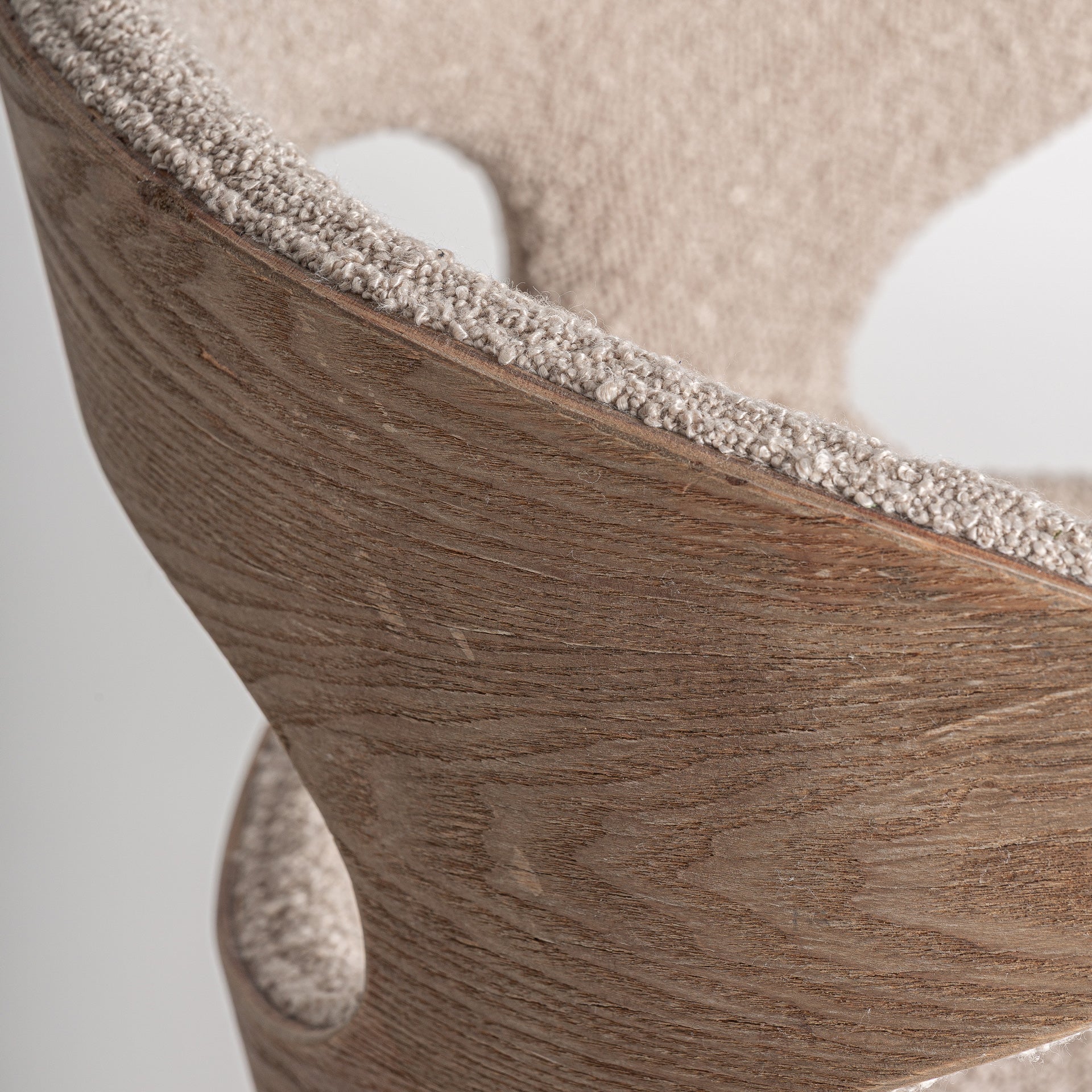 Ask Contemporary Chair in Ash Wood & Beige Polyester