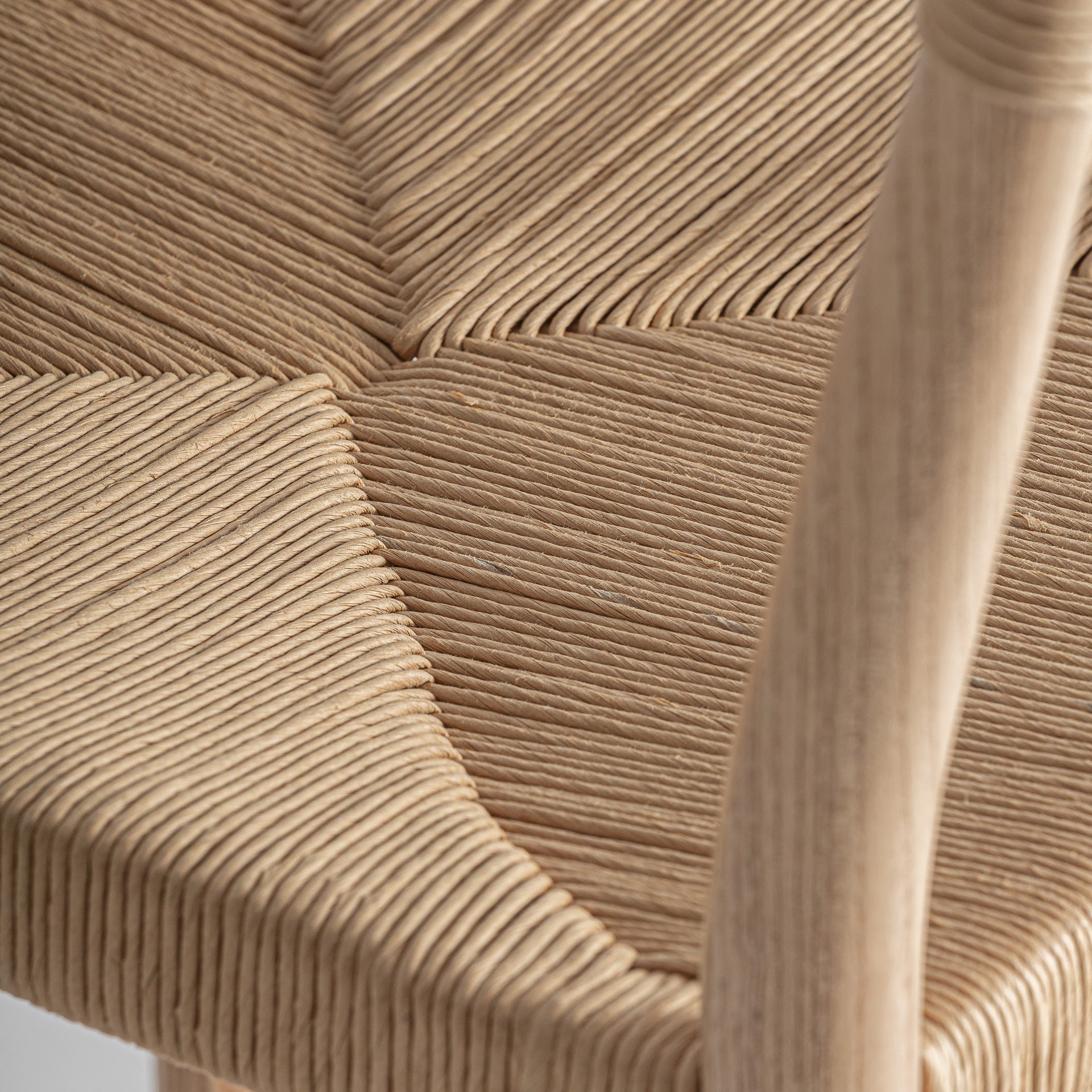 Alm Boho Chair in Light Brown Elm & Natural Fibre