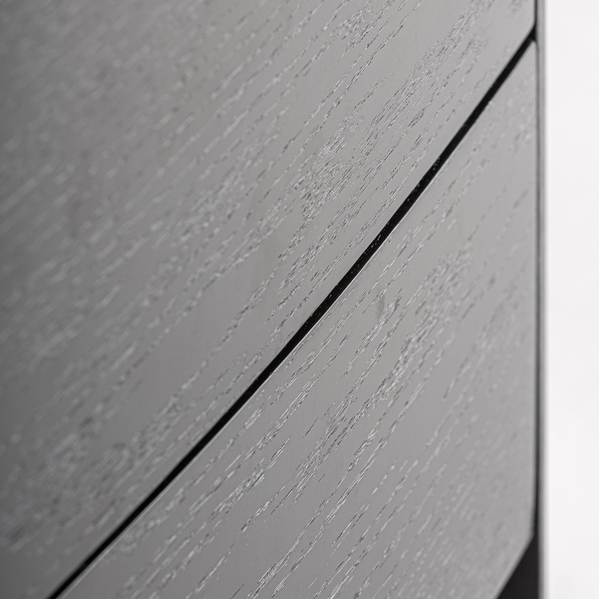 Natt Bedside Table in Black Oak & Sintered Stone