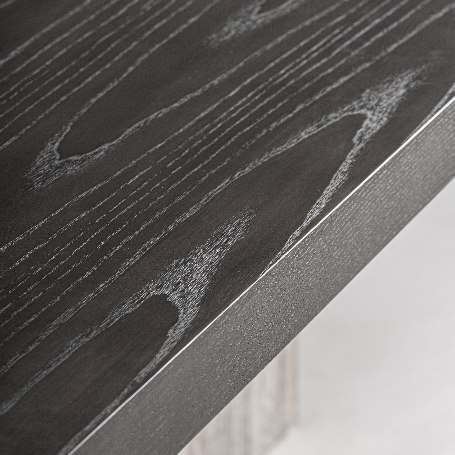RIGNAC TRAVERTINE & ASH WOOD DINING TABLE – GREY, BROWN & BRASS