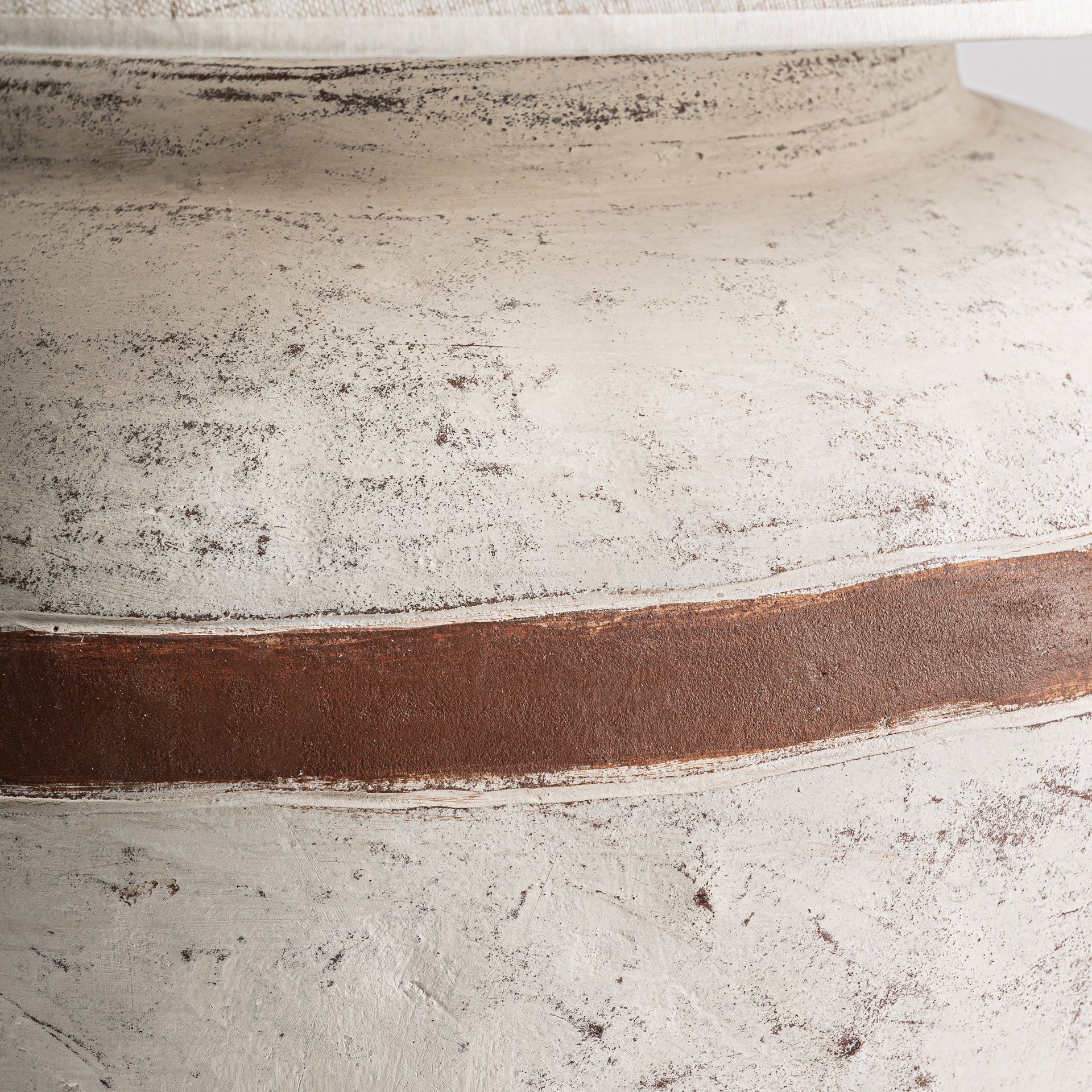 Aniane Contemporary Terracotta & Linen Table Lamp — Large