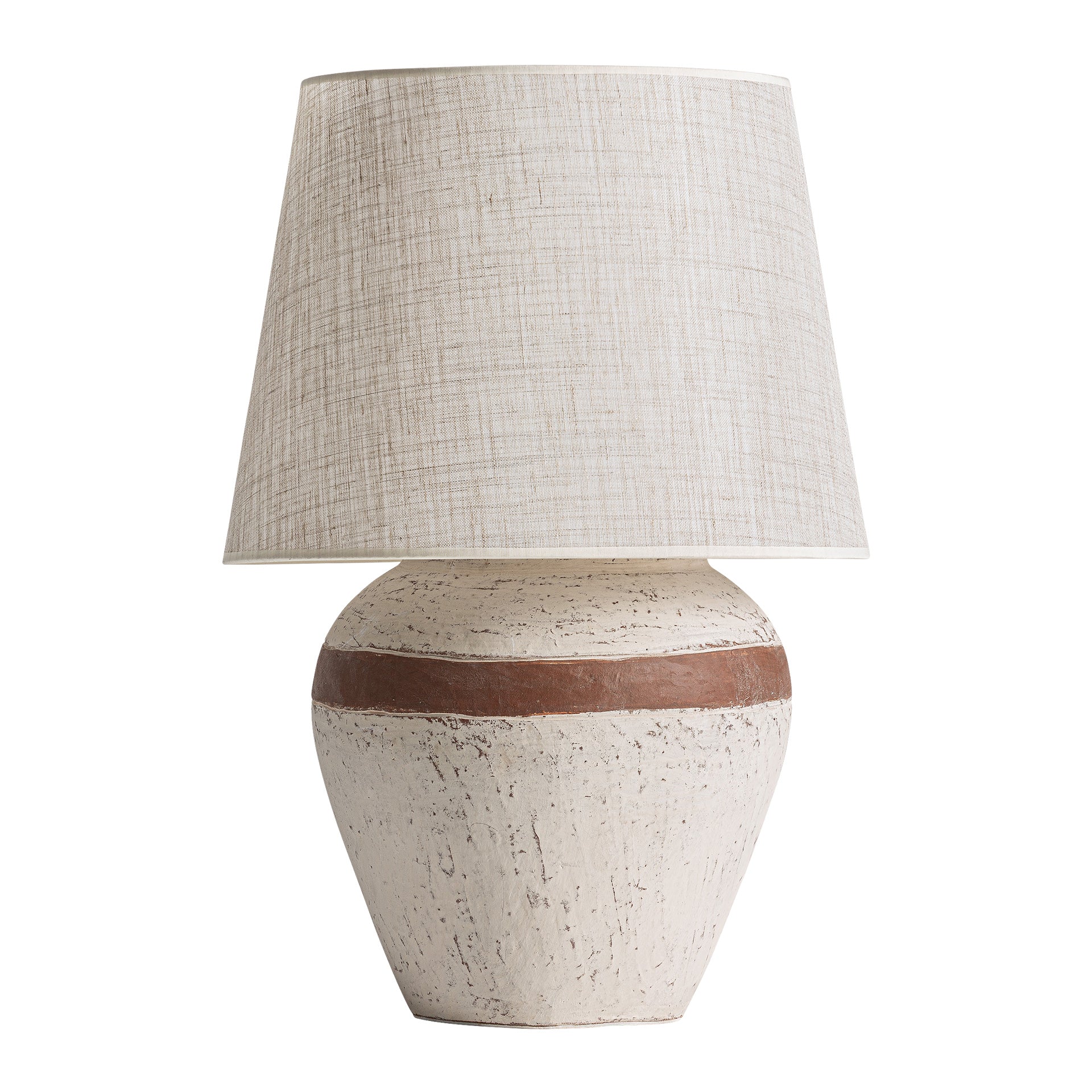 Aniane Contemporary Terracotta & Linen Table Lamp