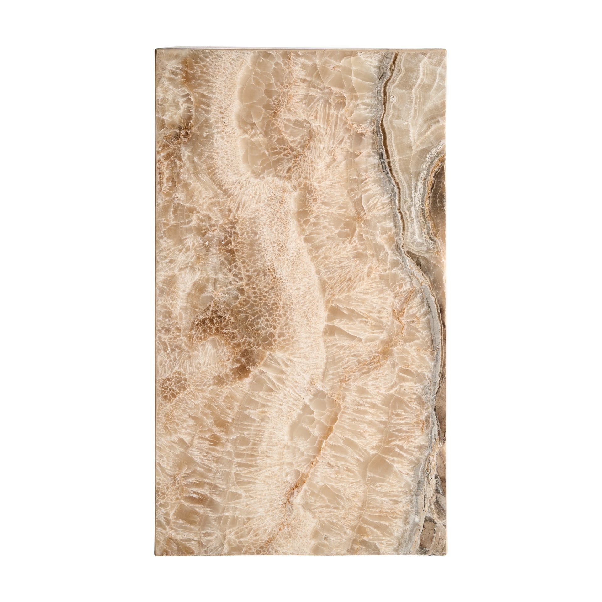 Beige Onyx Side Table – 35 × 35 × 60 cm