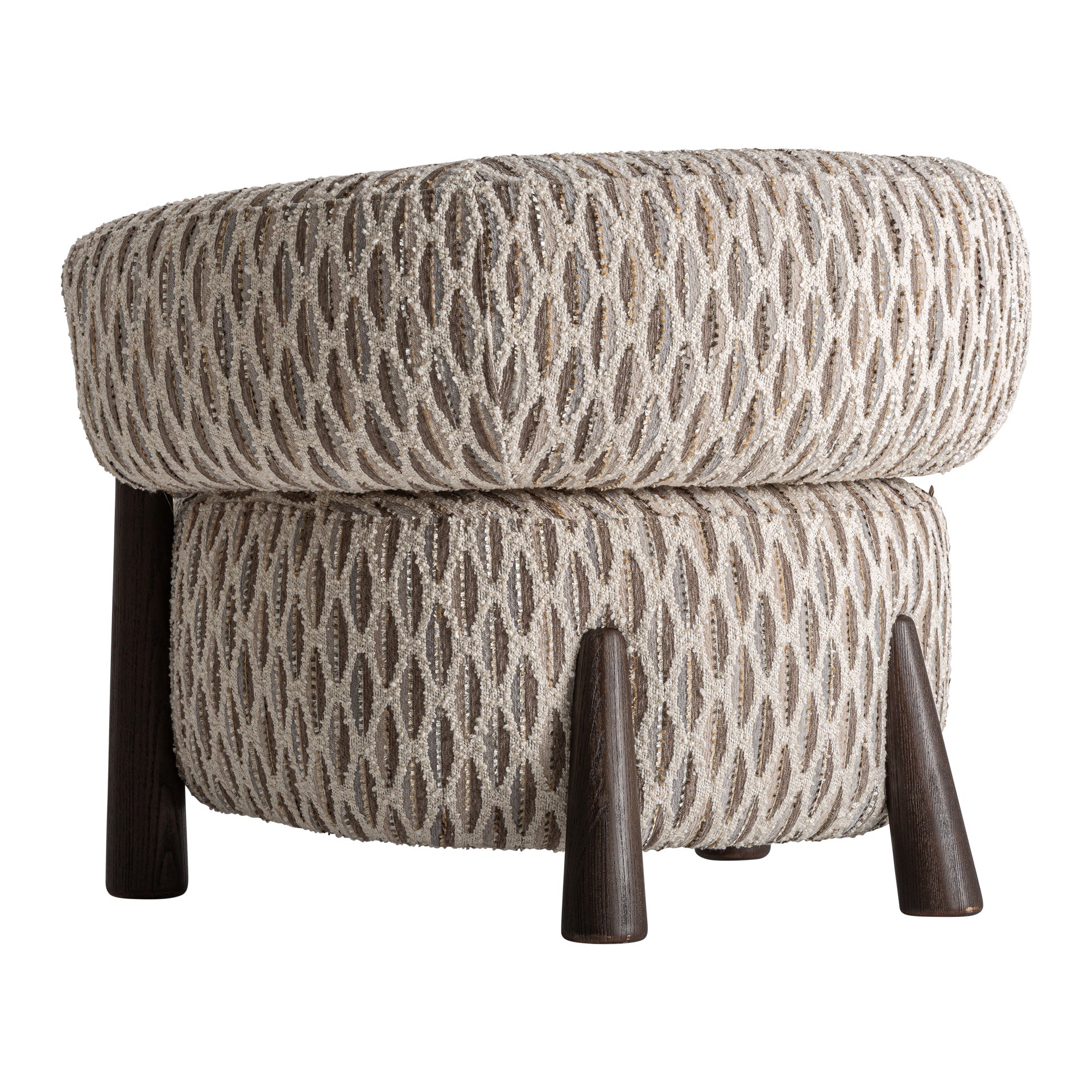 Neutral Upholstered Armchair with Wenge-Toned Ash Wood