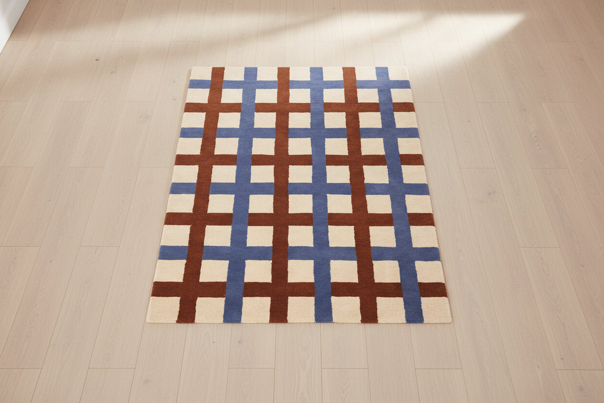 Edith Printed Rug Edith Rug 200x300cm - Blue & Beige Wool Rug | Nordic Home Decor ...
