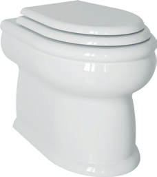 Romantica White Ceramic Floor Mounted Toilet - Modern WC with Dual Outlet Design