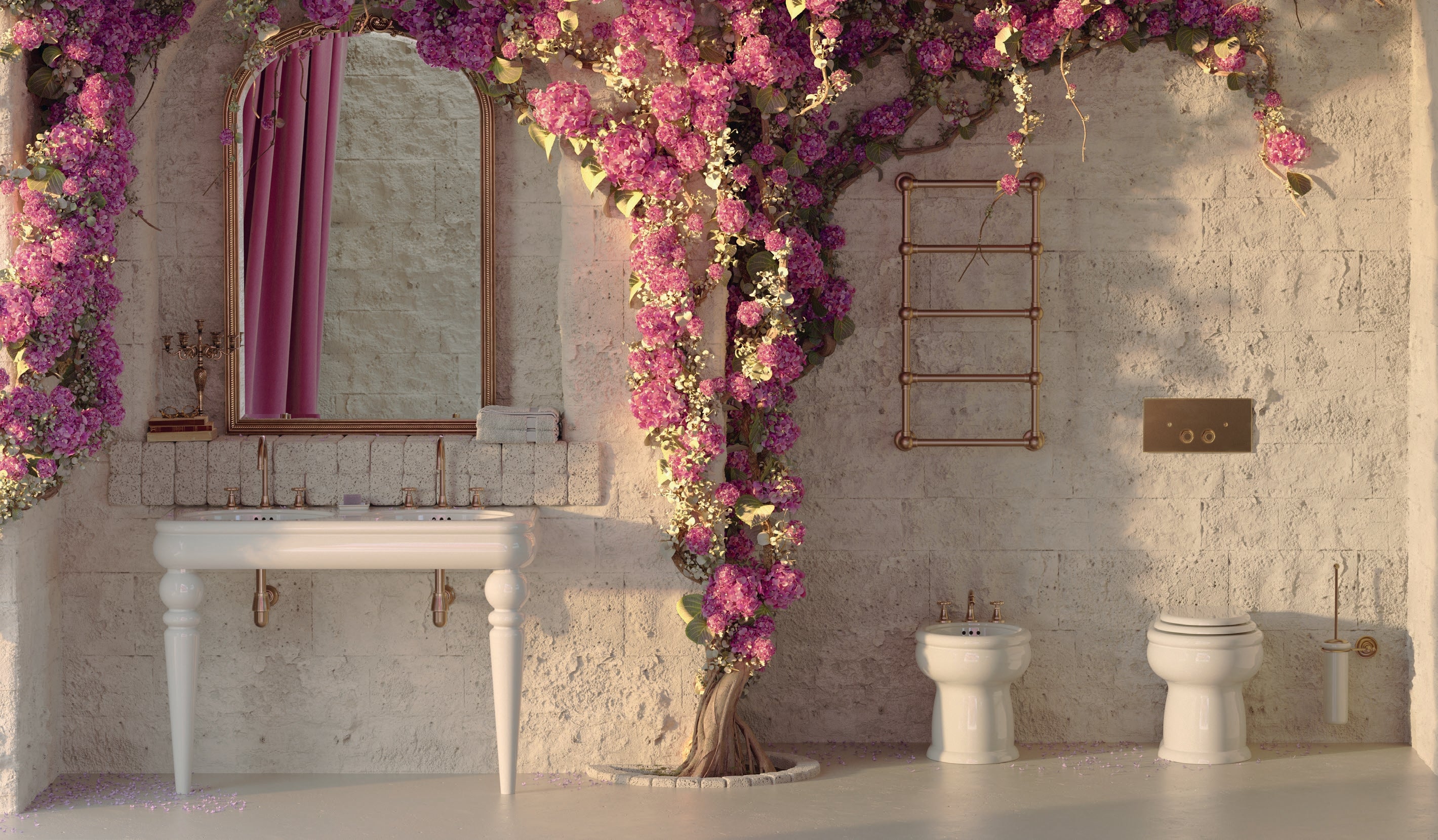 Romantica White Ceramic Floor Mounted Toilet - Modern WC with Dual Outlet Design