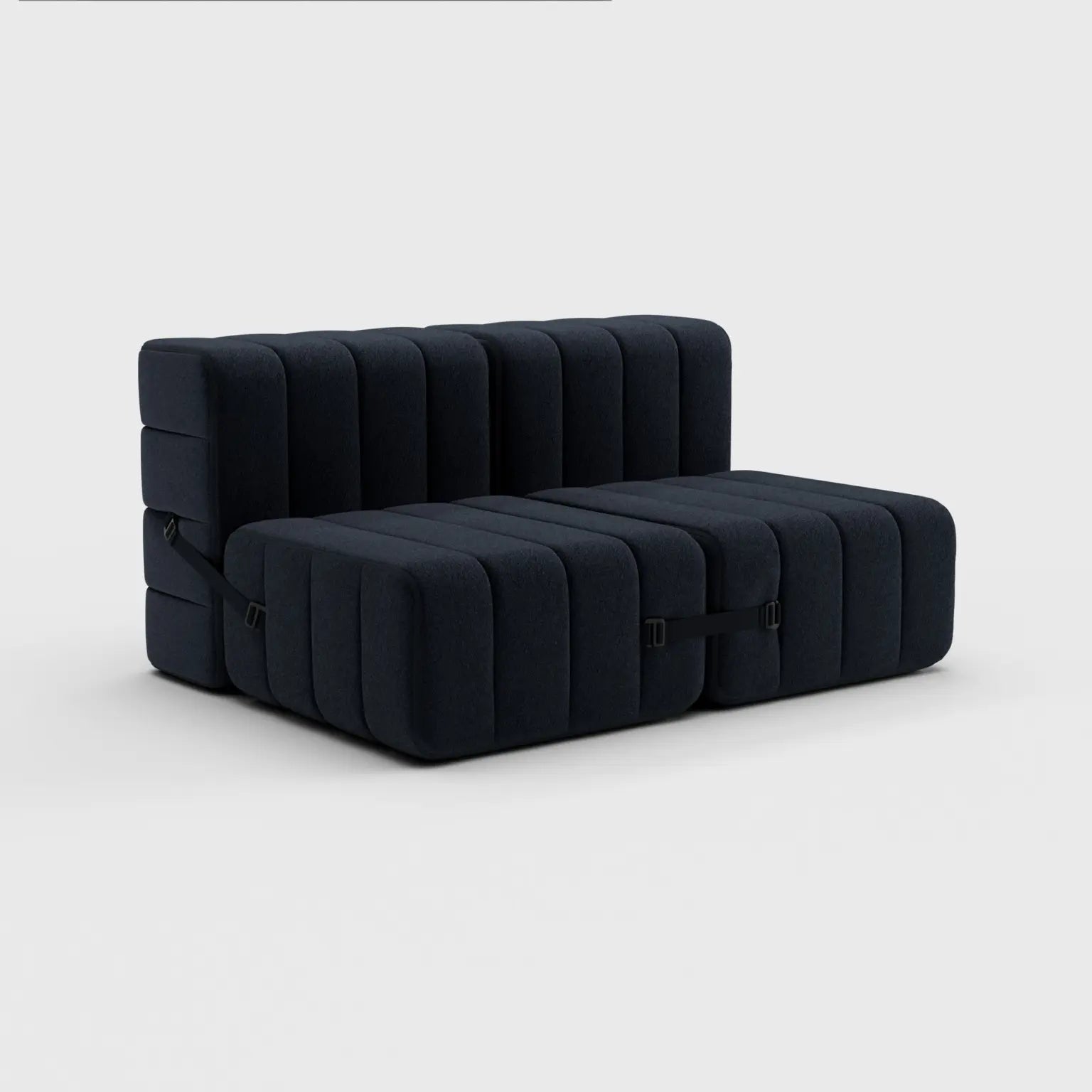 Modular 2-seater Sofa in Jet Fabric – 4 Sofa Modules