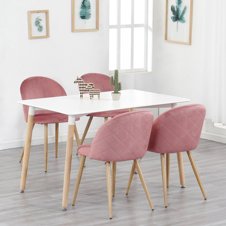 SkandiShop A Set Of 4 Dining Chairs With Soft Velvet