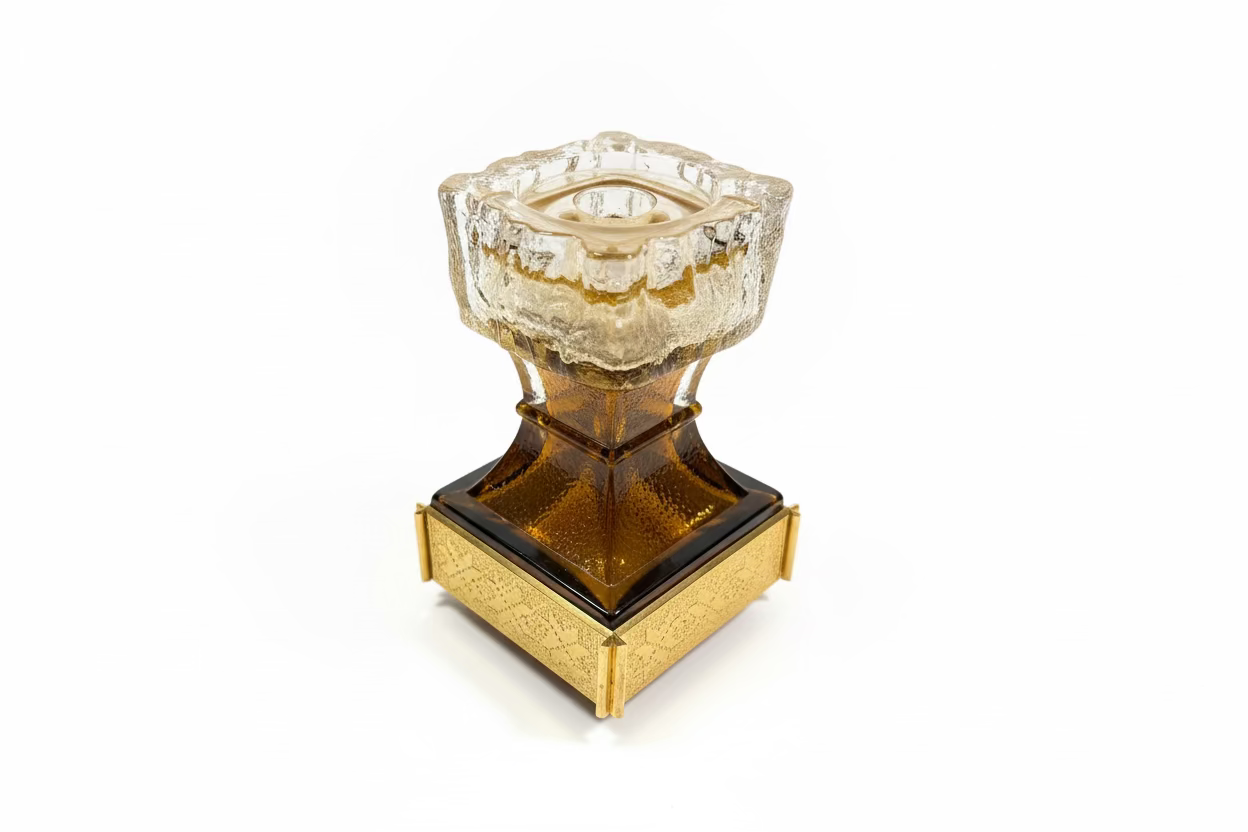 Eino Wänni 24k Gold Plated Candle Holder - Vintage 1960s Finnish Design