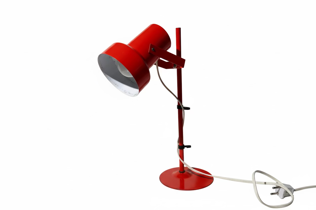 Vintage 1970s Finnish Metal Lamp – Red, 40 cm