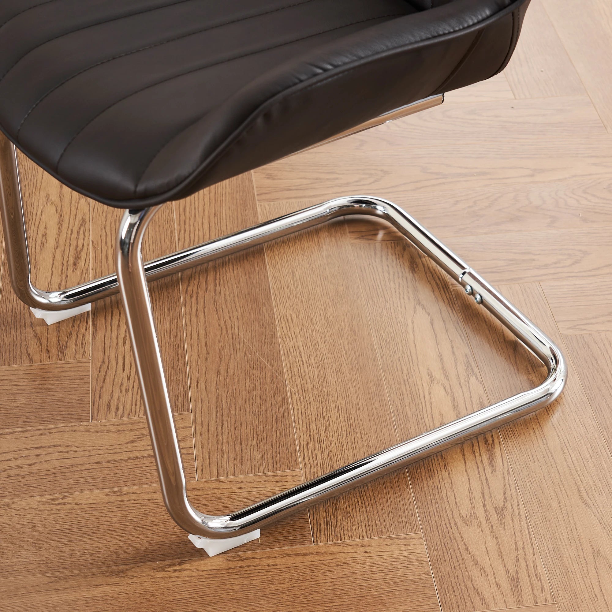 Black Iron Dining Chairs Set of 2 - Comfortable Foam Cushioned Office Chairs