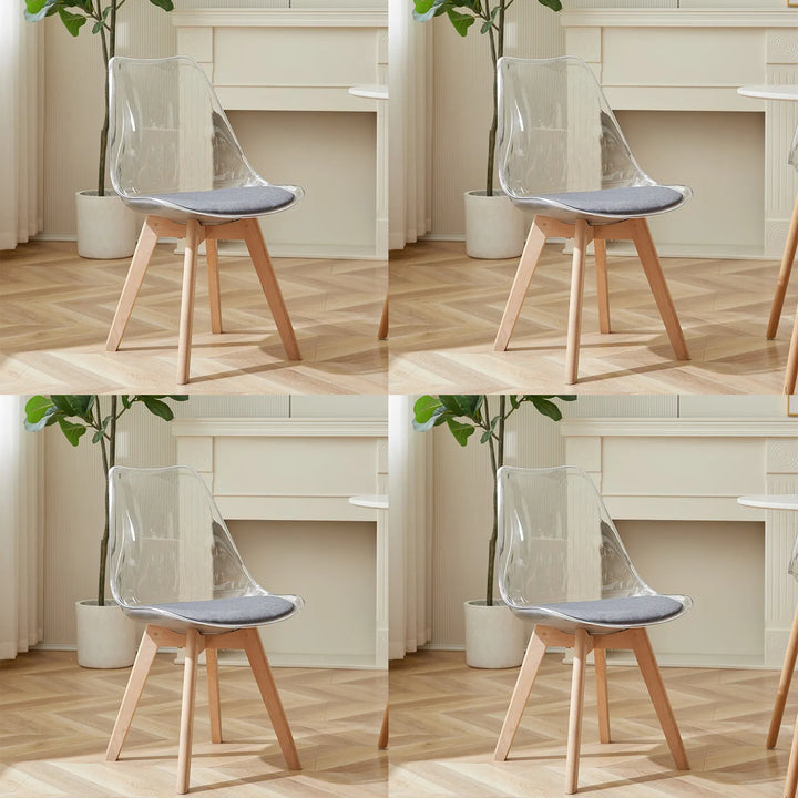 SkandiShop A Set of 4 Transparent Dining Chair