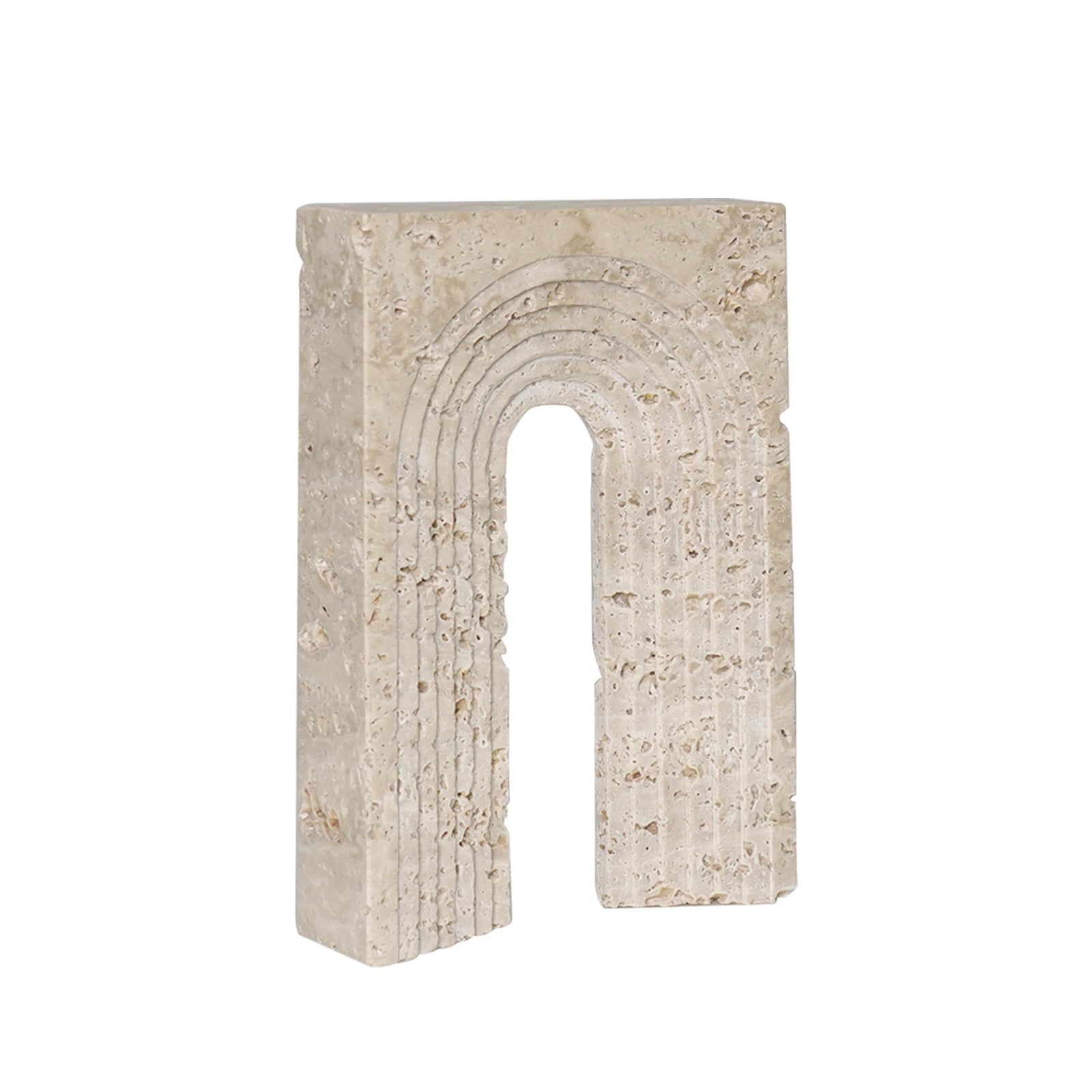 Travertine Carved Pattern Craft Geometric Ornaments