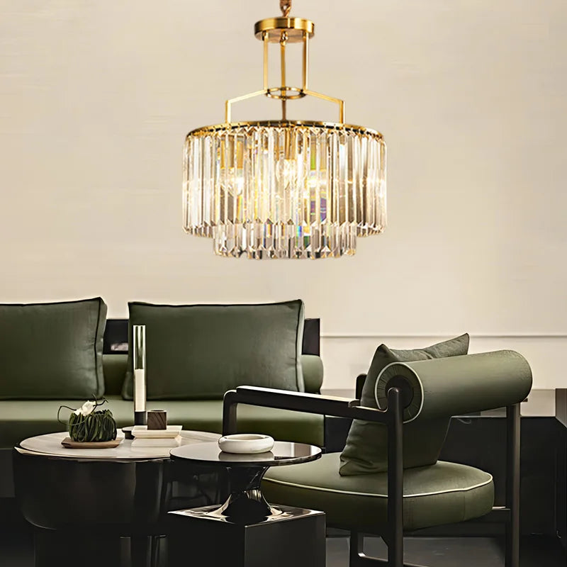 Modern Luxury Crystal Chandeliers Golden Copper