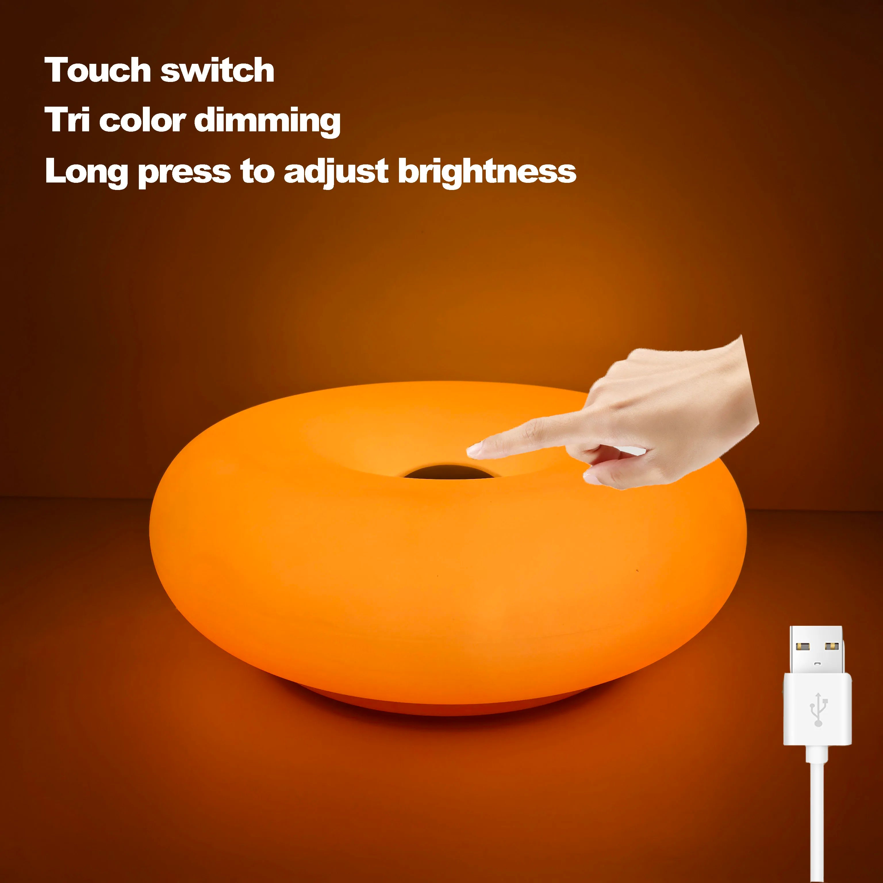 Bauhaus Donut Bedside Lamp with USB Plug