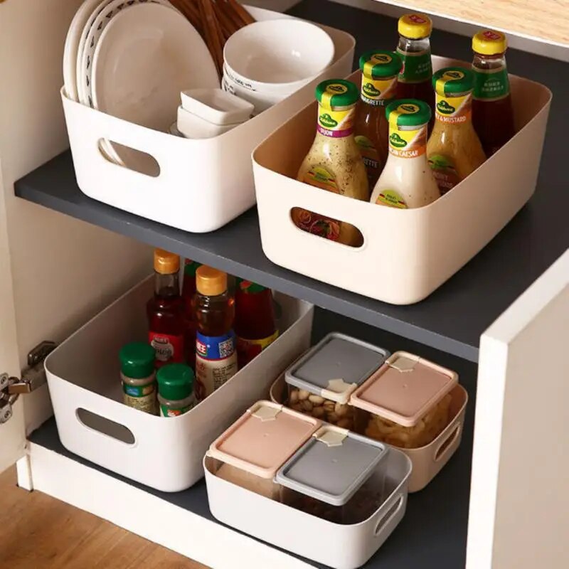 SkandiShop S/M/L Plastic Storage Box Kitchen Sundries Storage Baskets ...